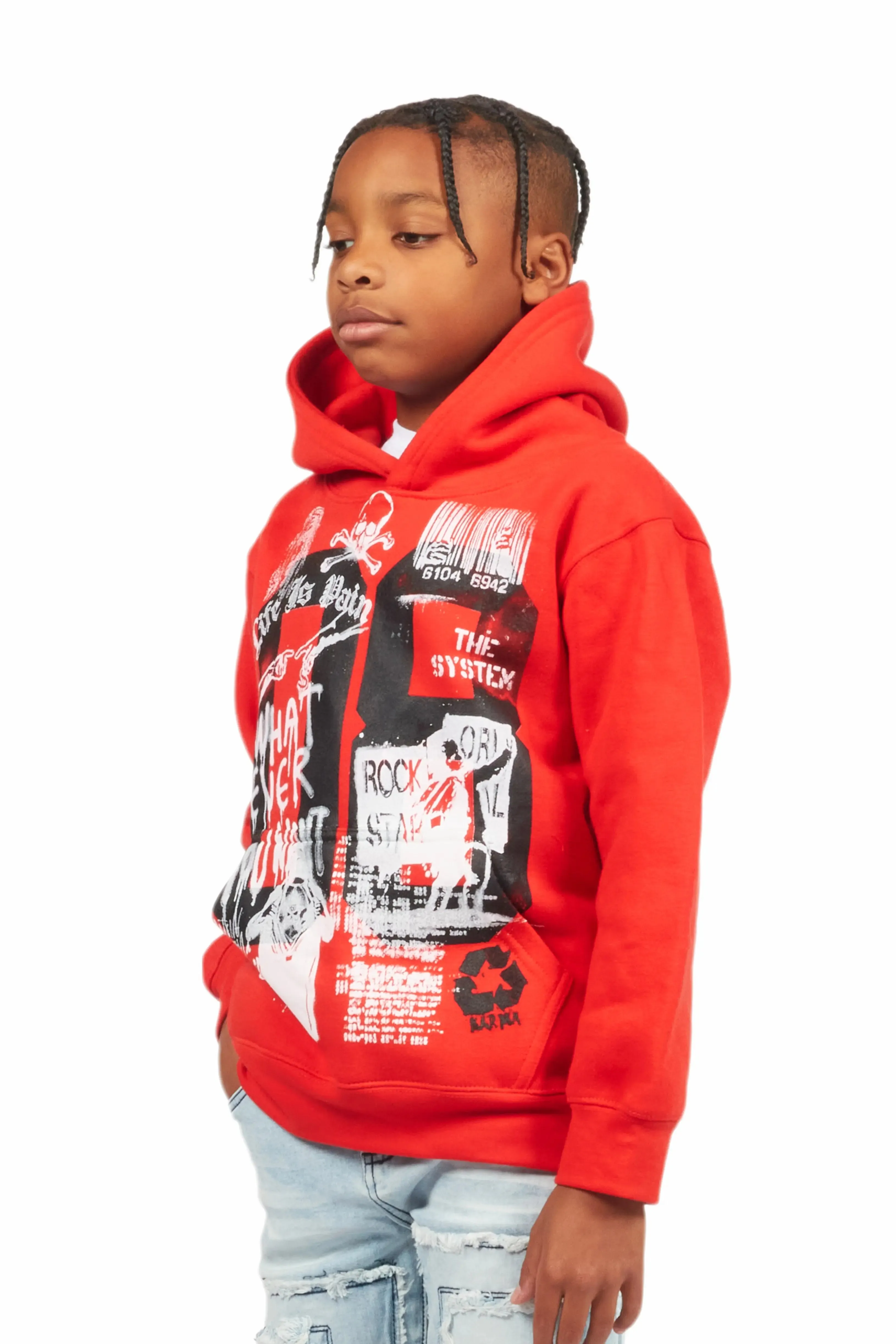 Boys Beau Red Graphic Hoodie sold by Rockstar Original product image thumbnail 5