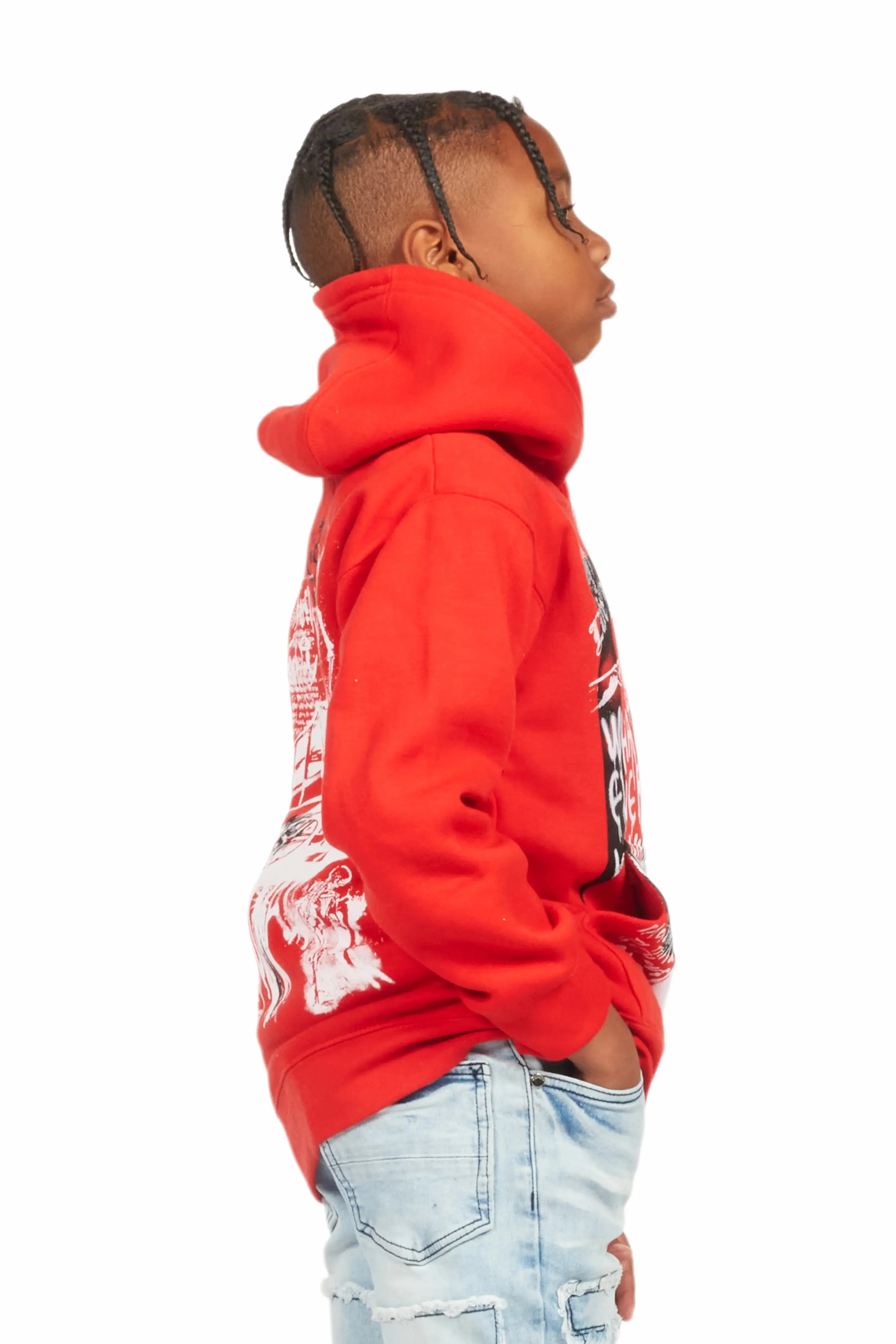 Boys Beau Red Graphic Hoodie sold by Rockstar Original product image thumbnail 3