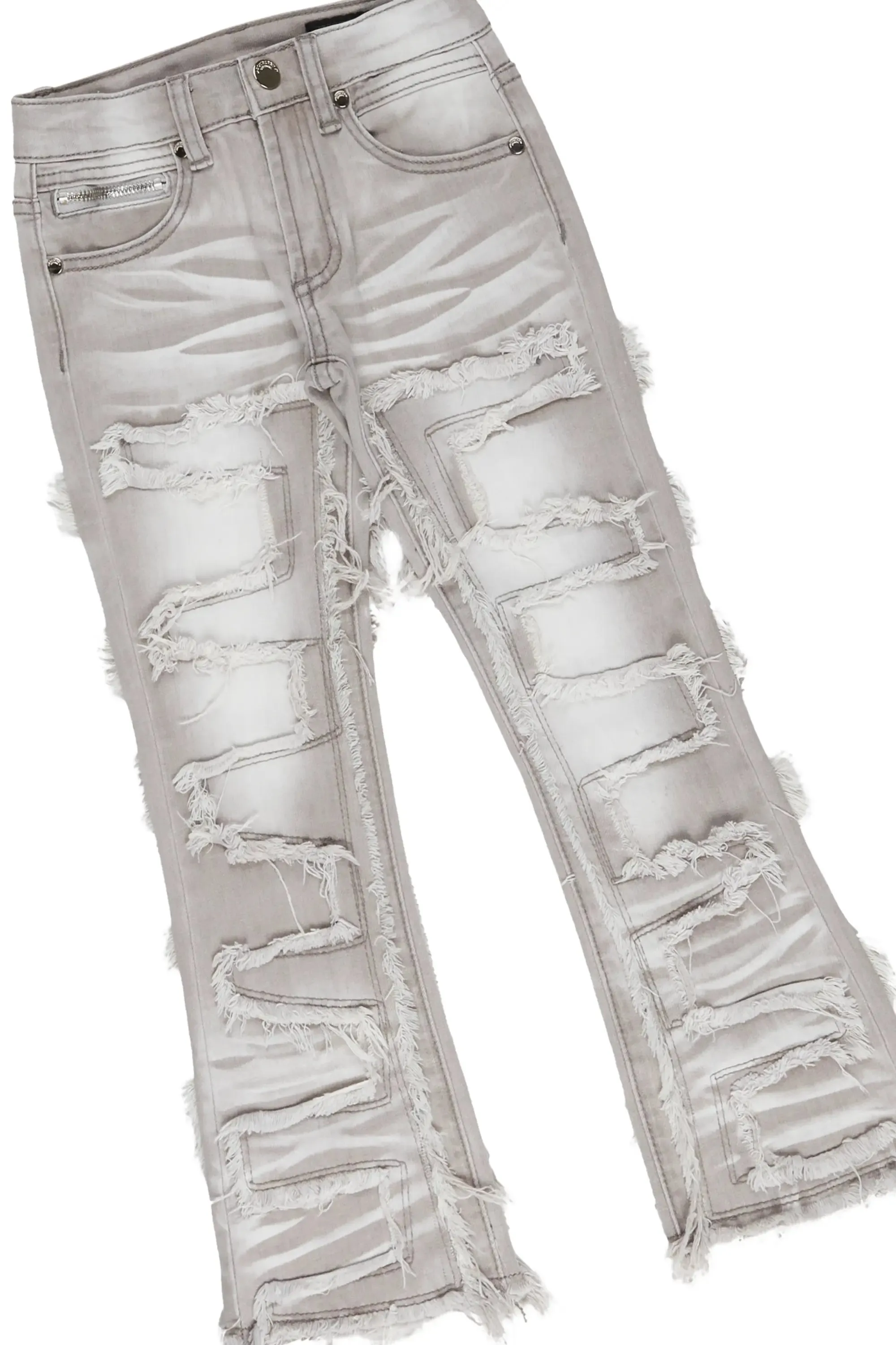 Boys Bubble Vintage Grey Hoodie/Stack Flare Jean Set sold by Rockstar Original product image thumbnail 3