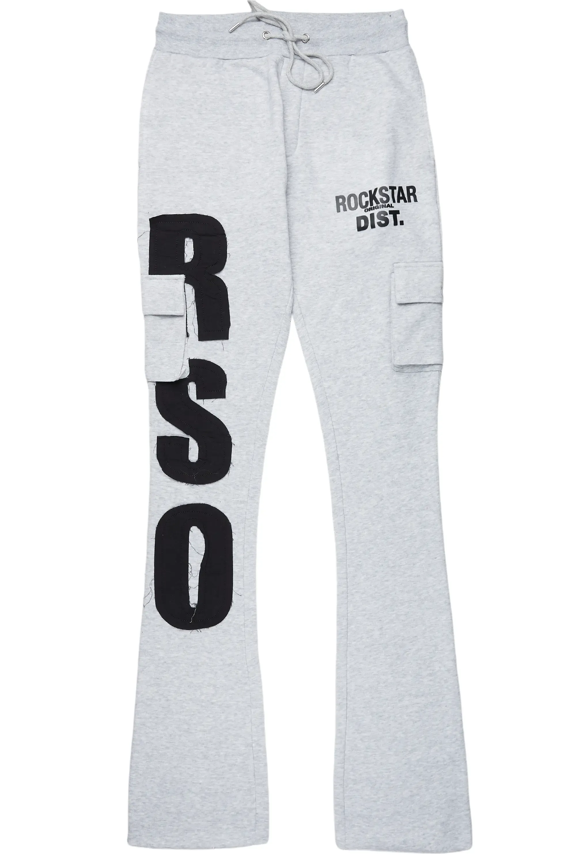 Boys Admir Heather Grey Stacked Flare Pant sold by Rockstar Original