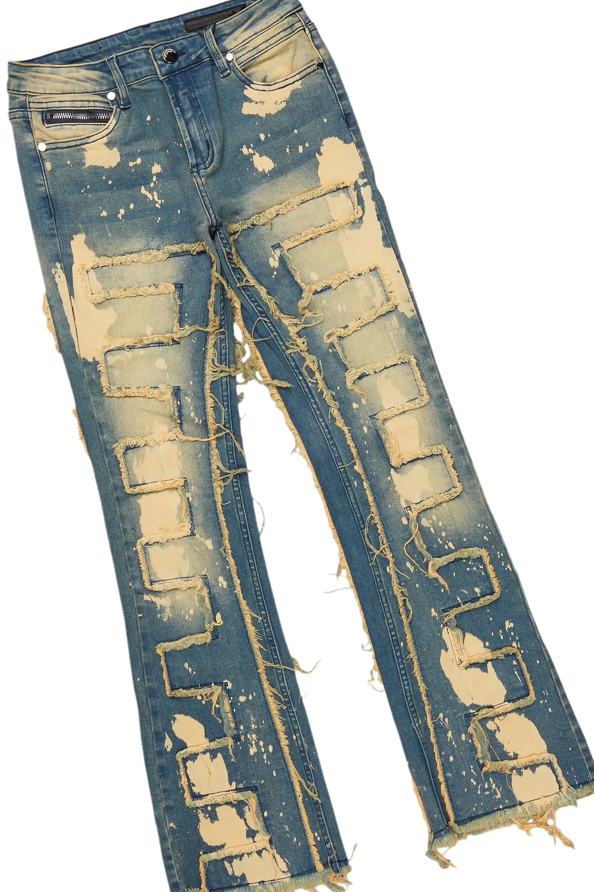 Boys Soweto Vintage Beige Hoodie/Stacked Flare Jean Set sold by Rockstar Original product image thumbnail 3