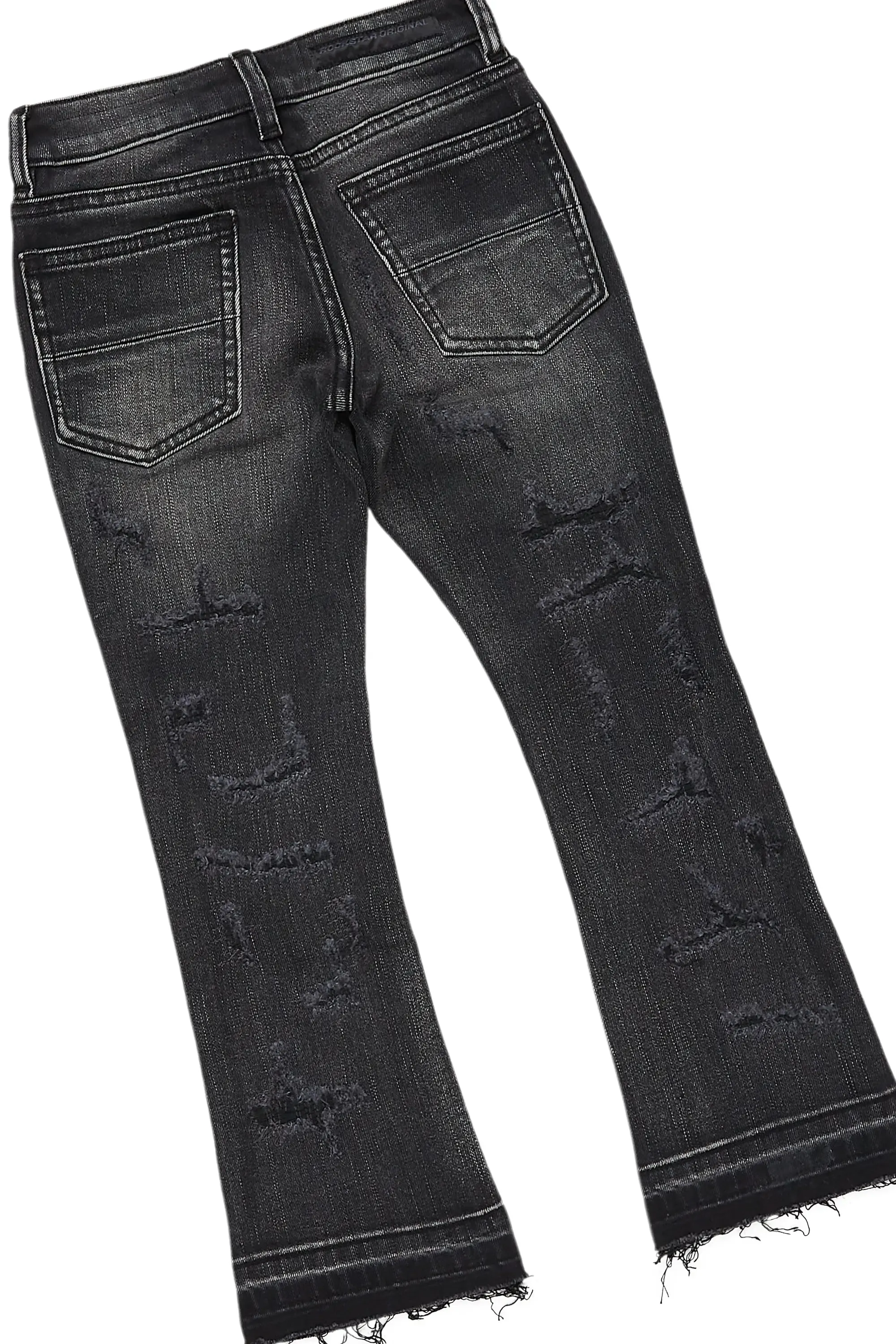 Boys Dunebu Black Hoodie/Stacked Flare Jean Set sold by Rockstar Original product image thumbnail 4