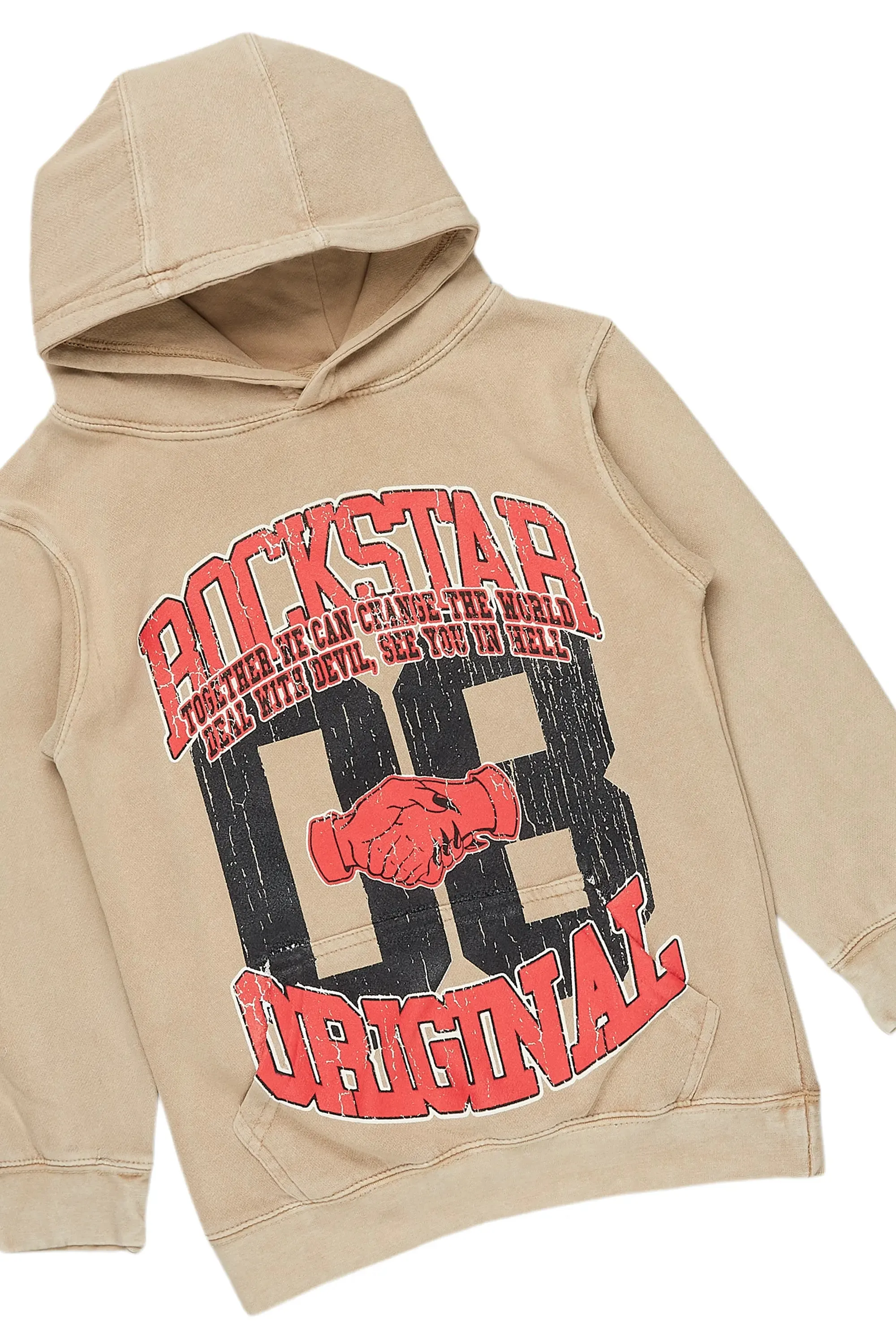 Boys Bali Vintage Beige Hoodie/Stacked Flare Jean Set sold by Rockstar Original product image thumbnail 2
