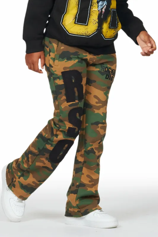 Boys Bansi Faded Camo Stacked Trackpant sold by Rockstar Original