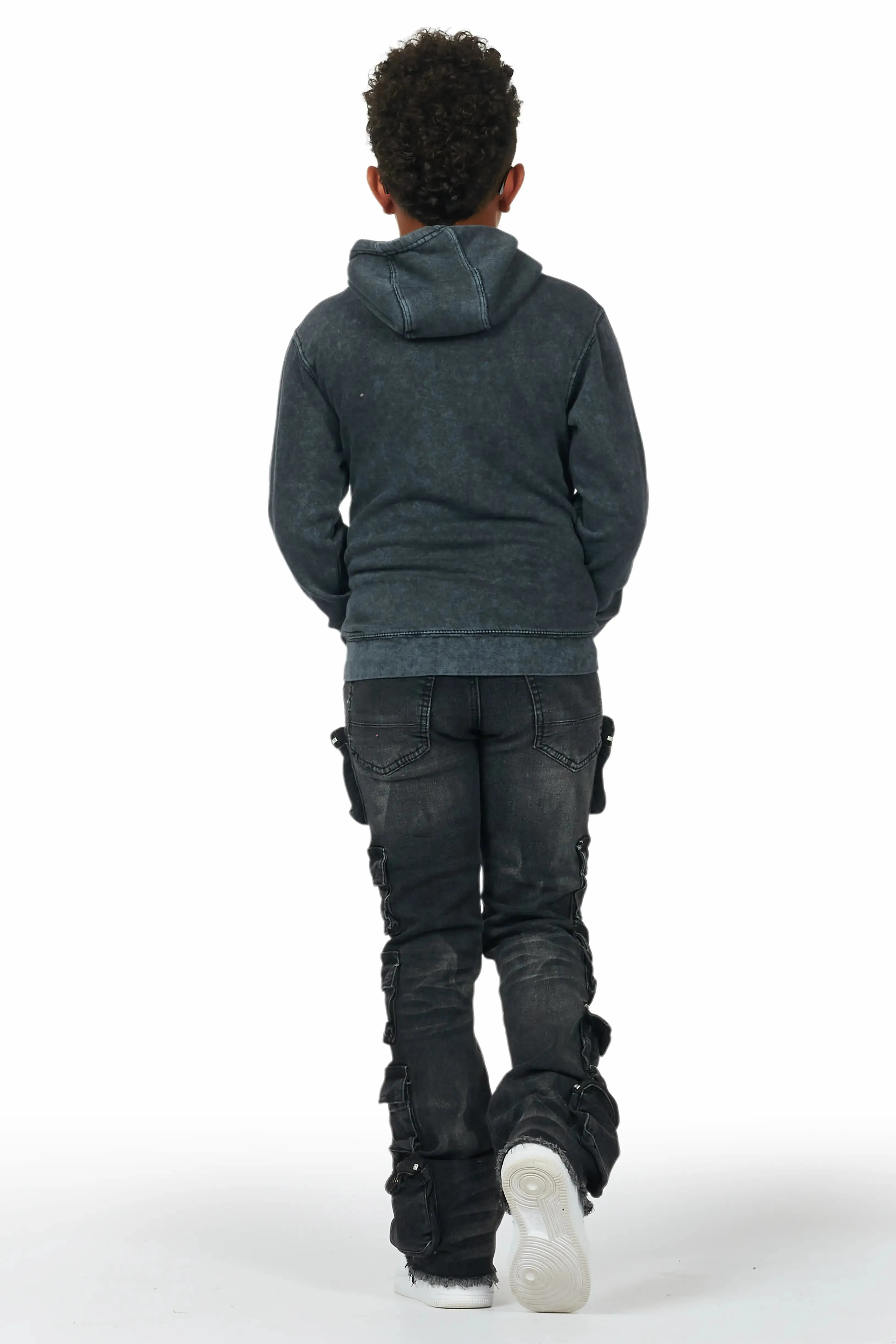 Boys Root Vintage Black Hoodie/Cargo Stack Flare Jean Set sold by Rockstar Original product image thumbnail 4