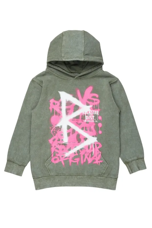 Girls Nahomy Vintage Green Graphic Hoodie sold by Rockstar Original