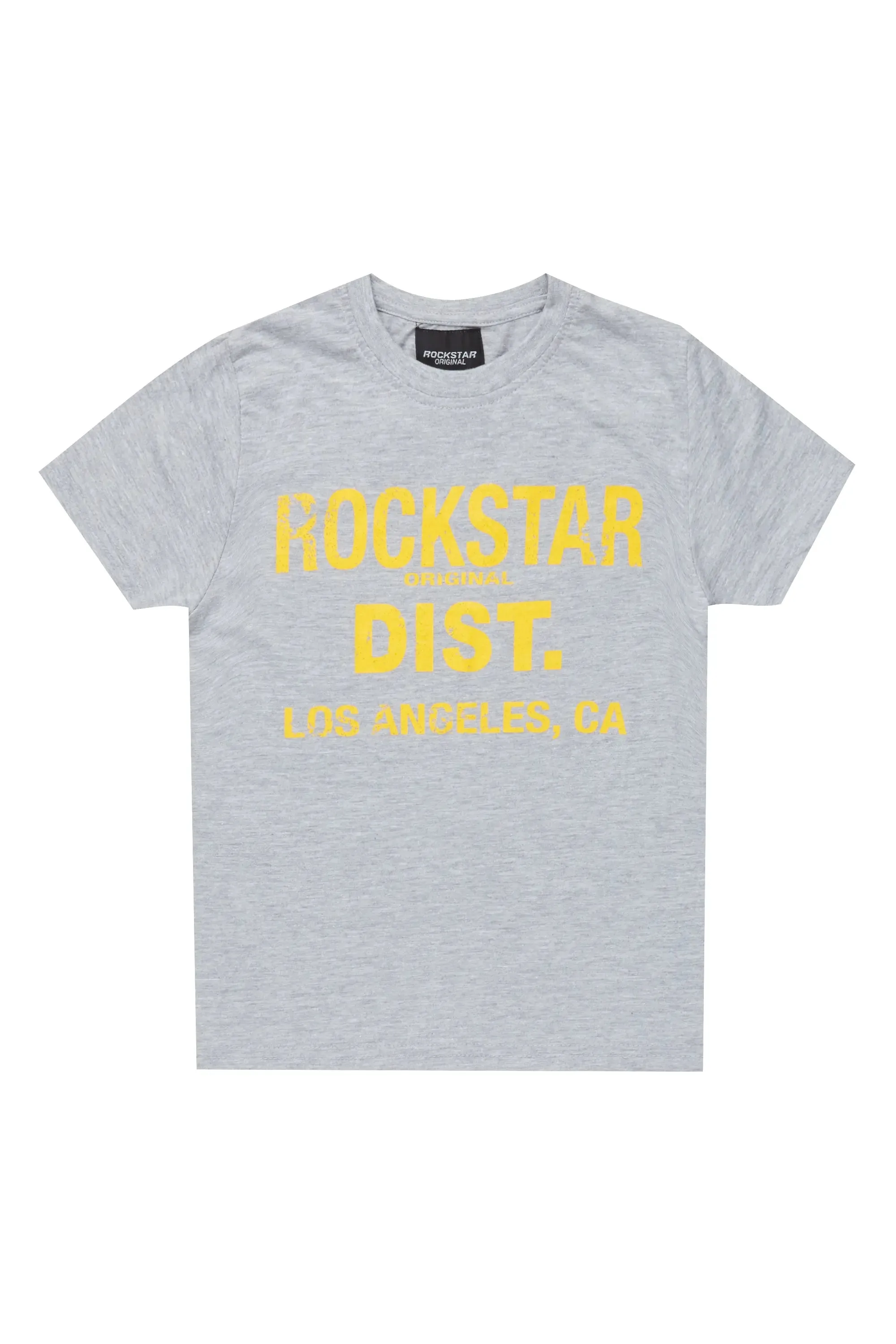 Boys Koen Grey/Yellow Graphic T-Shirt sold by Rockstar Original