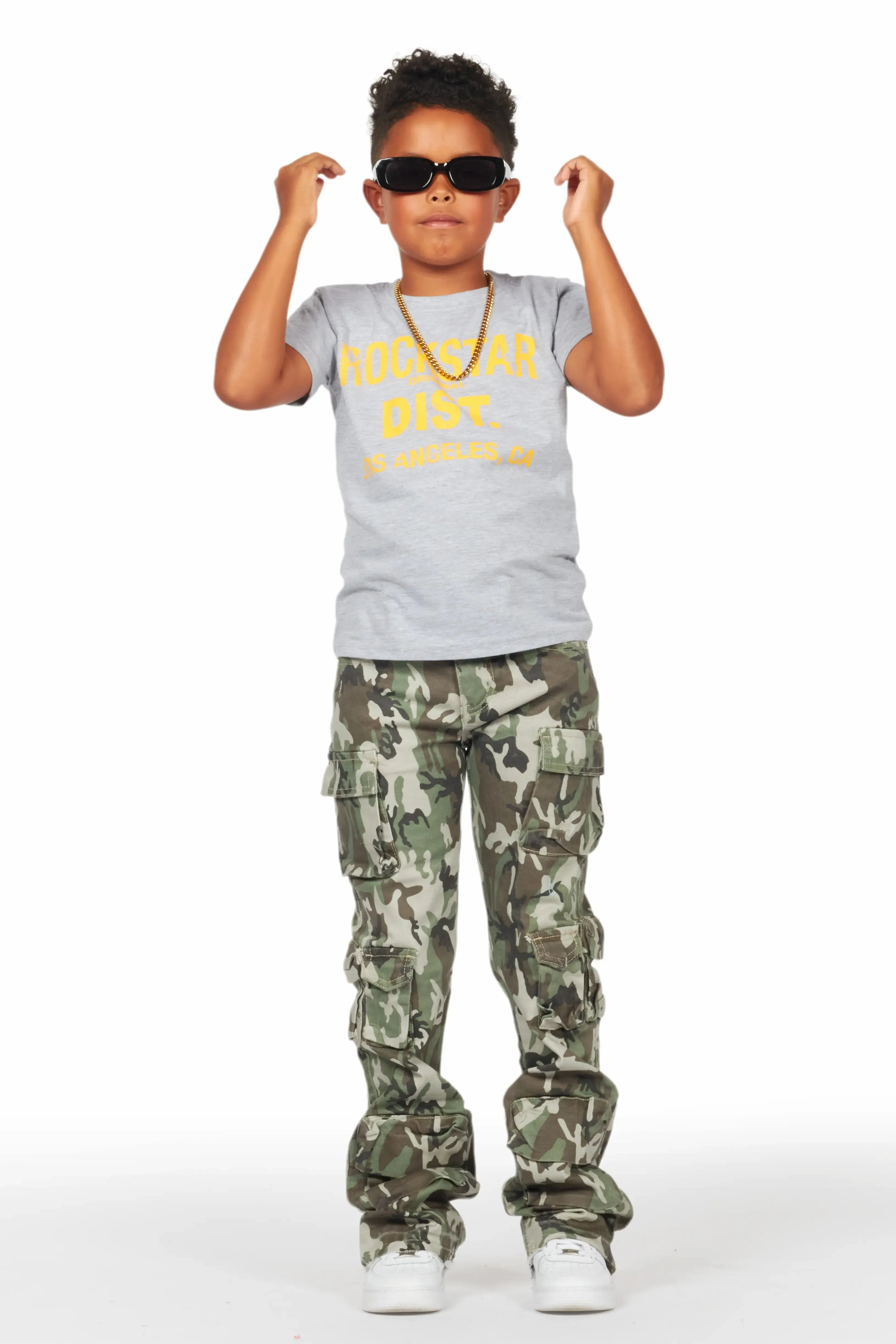 Boys Koen Grey/Yellow Graphic T-Shirt sold by Rockstar Original product image thumbnail 2