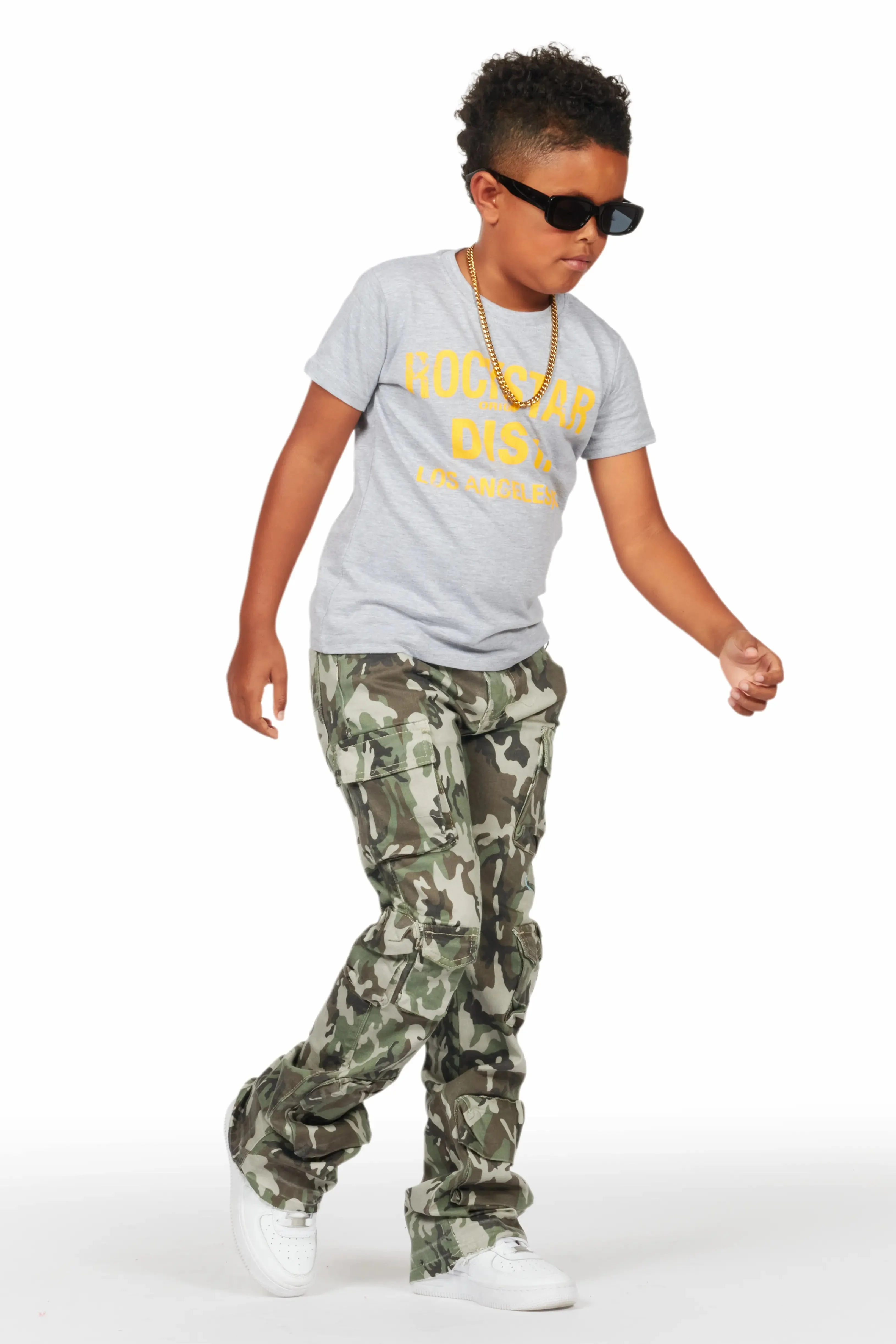 Boys Koen Grey/Yellow Graphic T-Shirt sold by Rockstar Original product image thumbnail 5