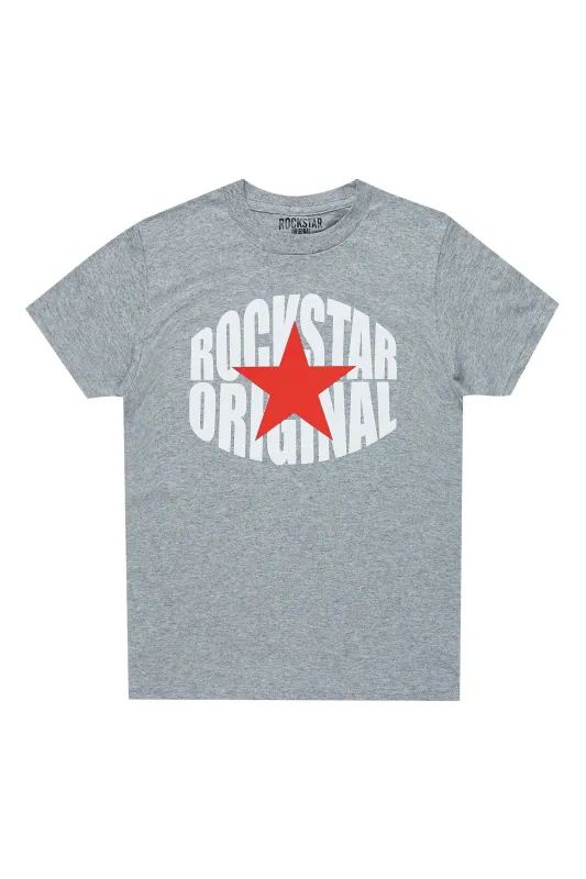 Boys Ezra Grey/Red Graphic T-Shirt sold by Rockstar Original