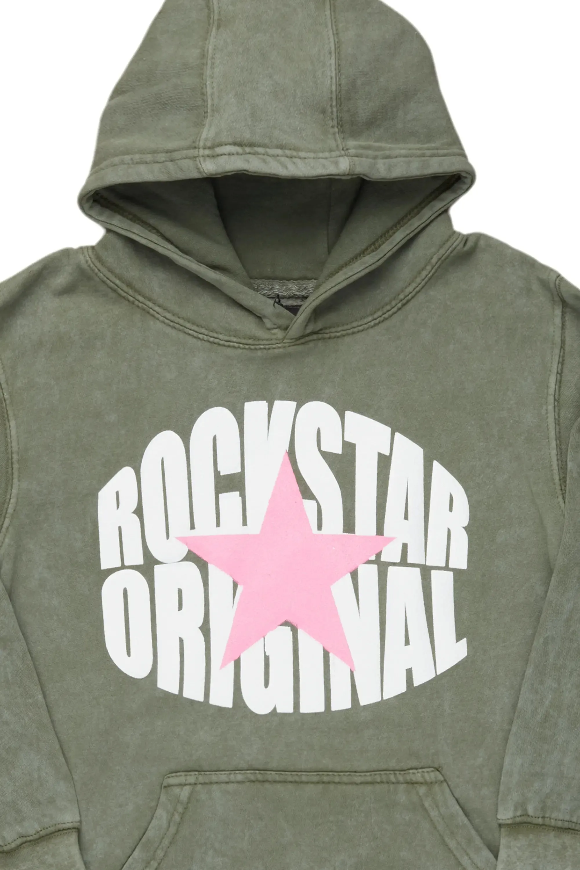 Girls Mia Vintage Green Graphic Hoodie sold by Rockstar Original product image thumbnail 2