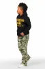 Boys Koen Black Hoodie/Stacked Flare Jean Set sold by Rockstar Original