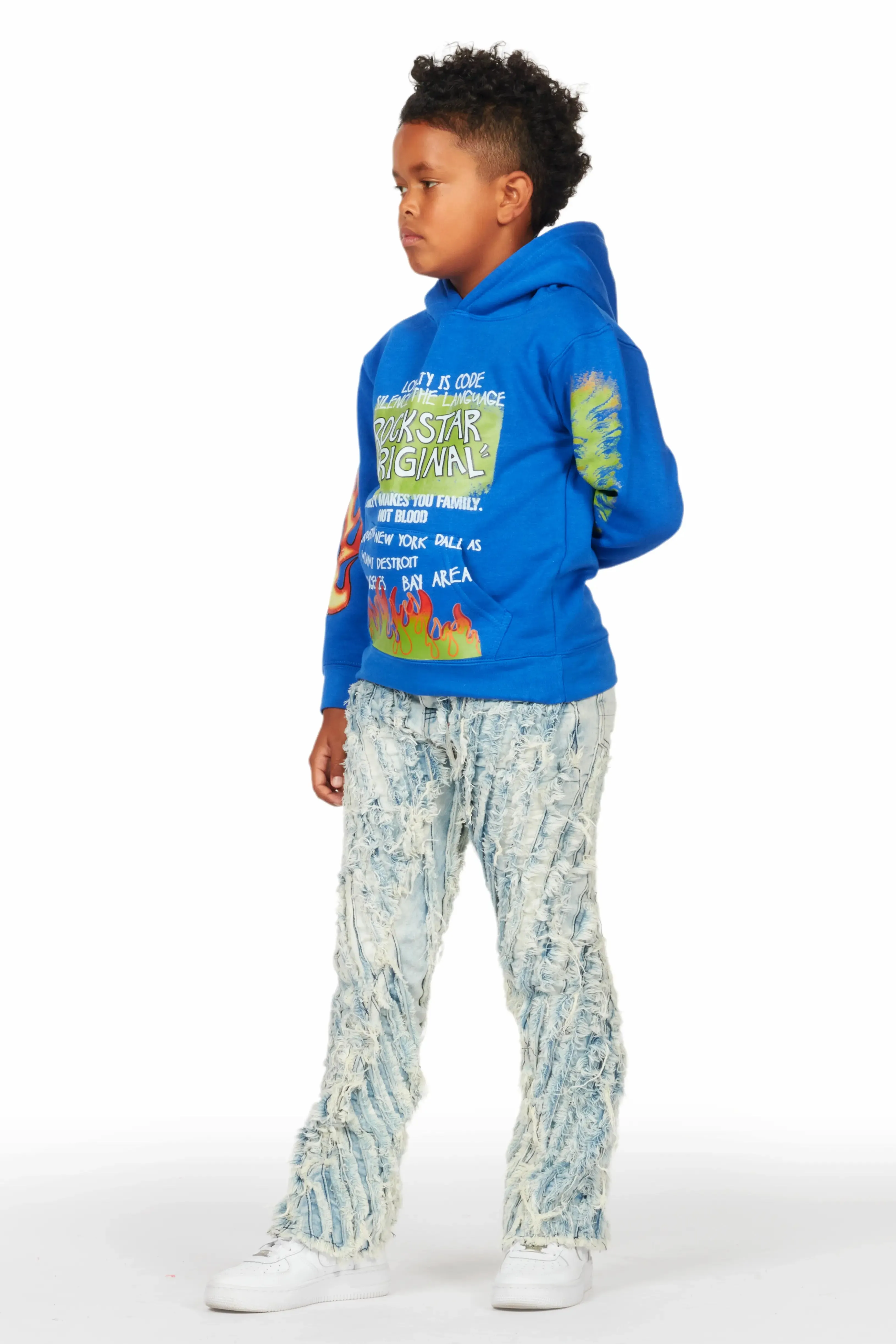 Boys Figg Light Blue Stacked Flare Jean sold by Rockstar Original product image thumbnail 4