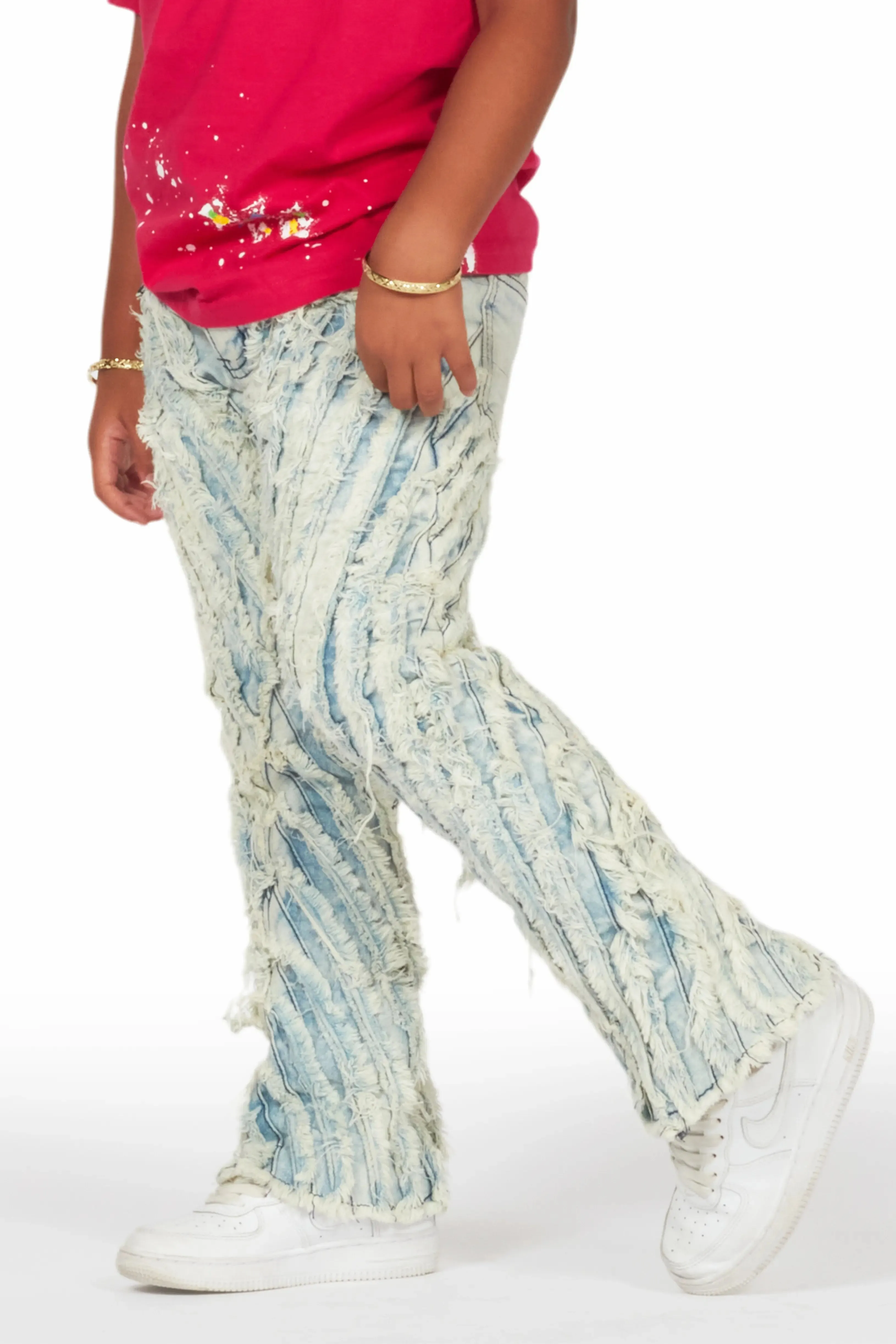 Girls Figgy Light Blue Stacked Flare Jean sold by Rockstar Original