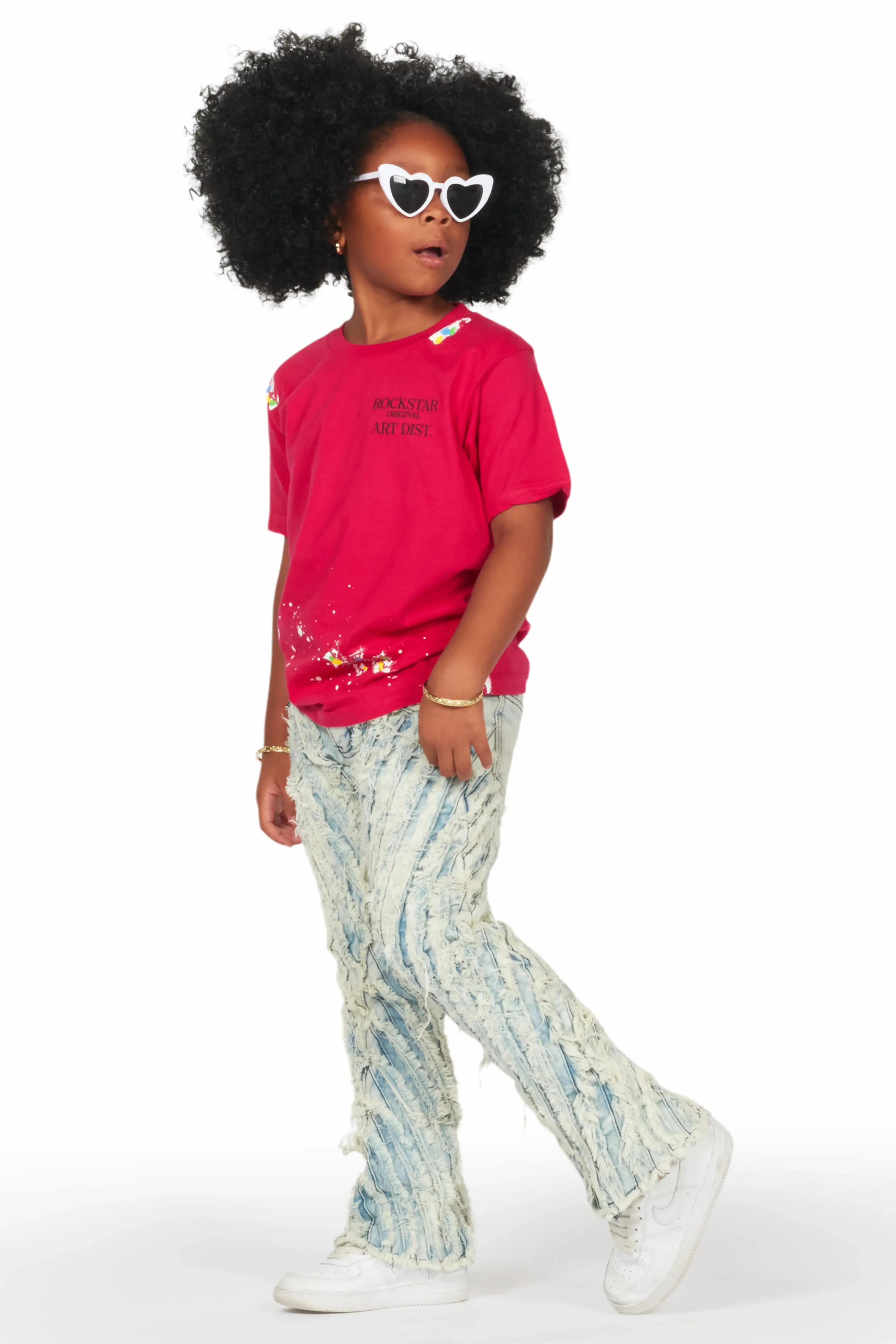Girls Figgy Light Blue Stacked Flare Jean sold by Rockstar Original product image thumbnail 3