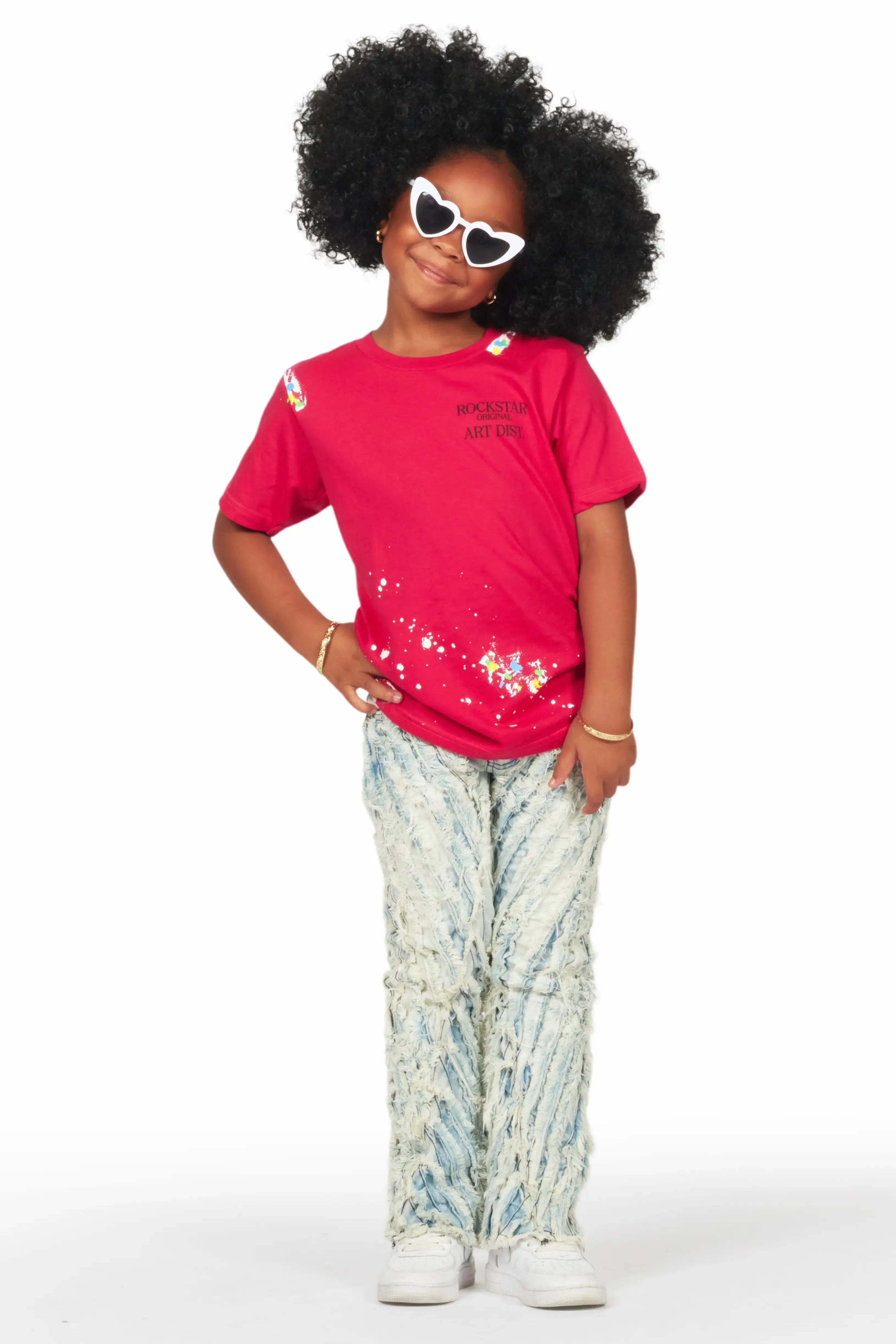 Girls Figgy Light Blue Stacked Flare Jean sold by Rockstar Original product image thumbnail 4