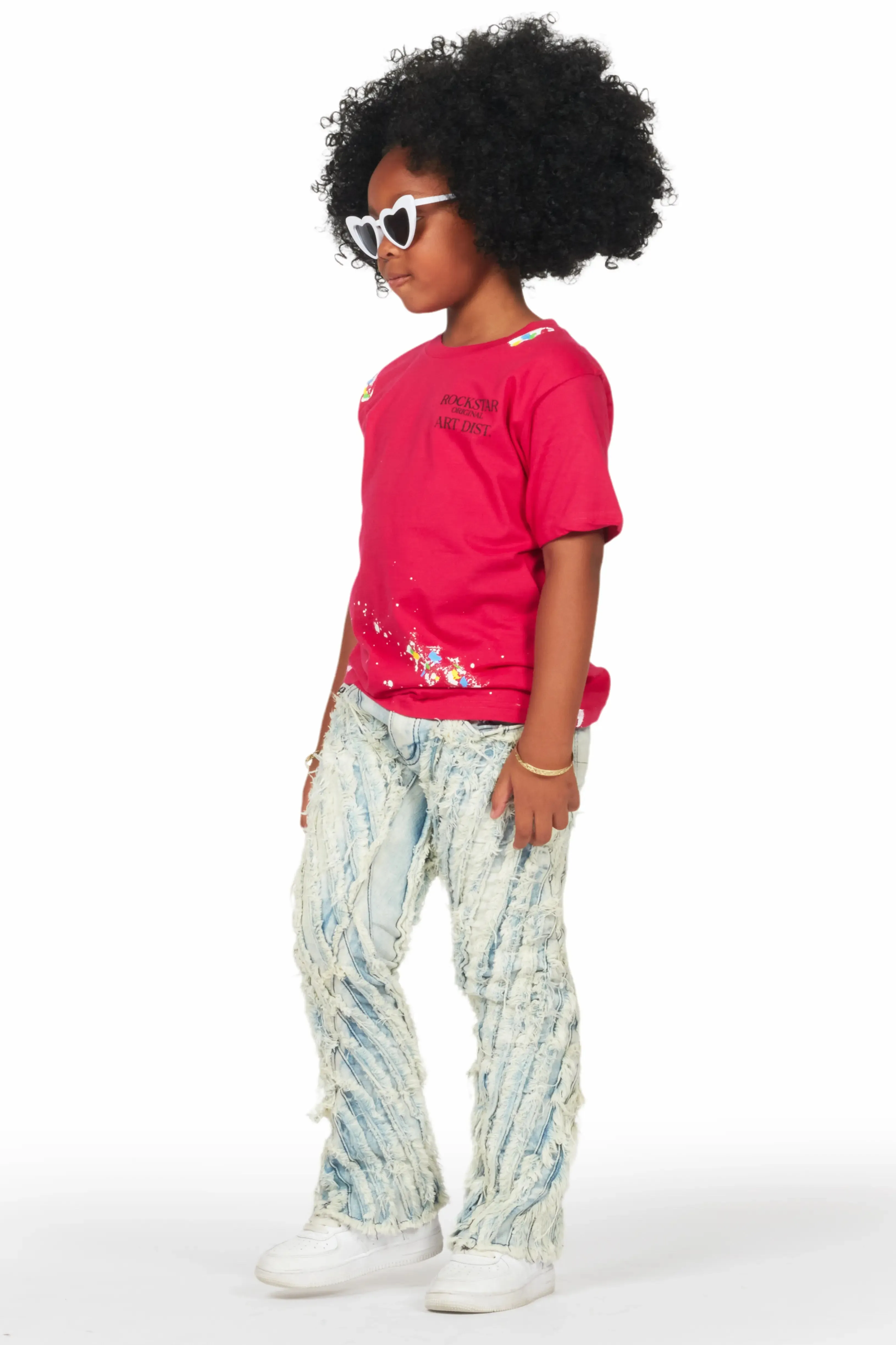 Girls Figgy Light Blue Stacked Flare Jean sold by Rockstar Original product image thumbnail 5