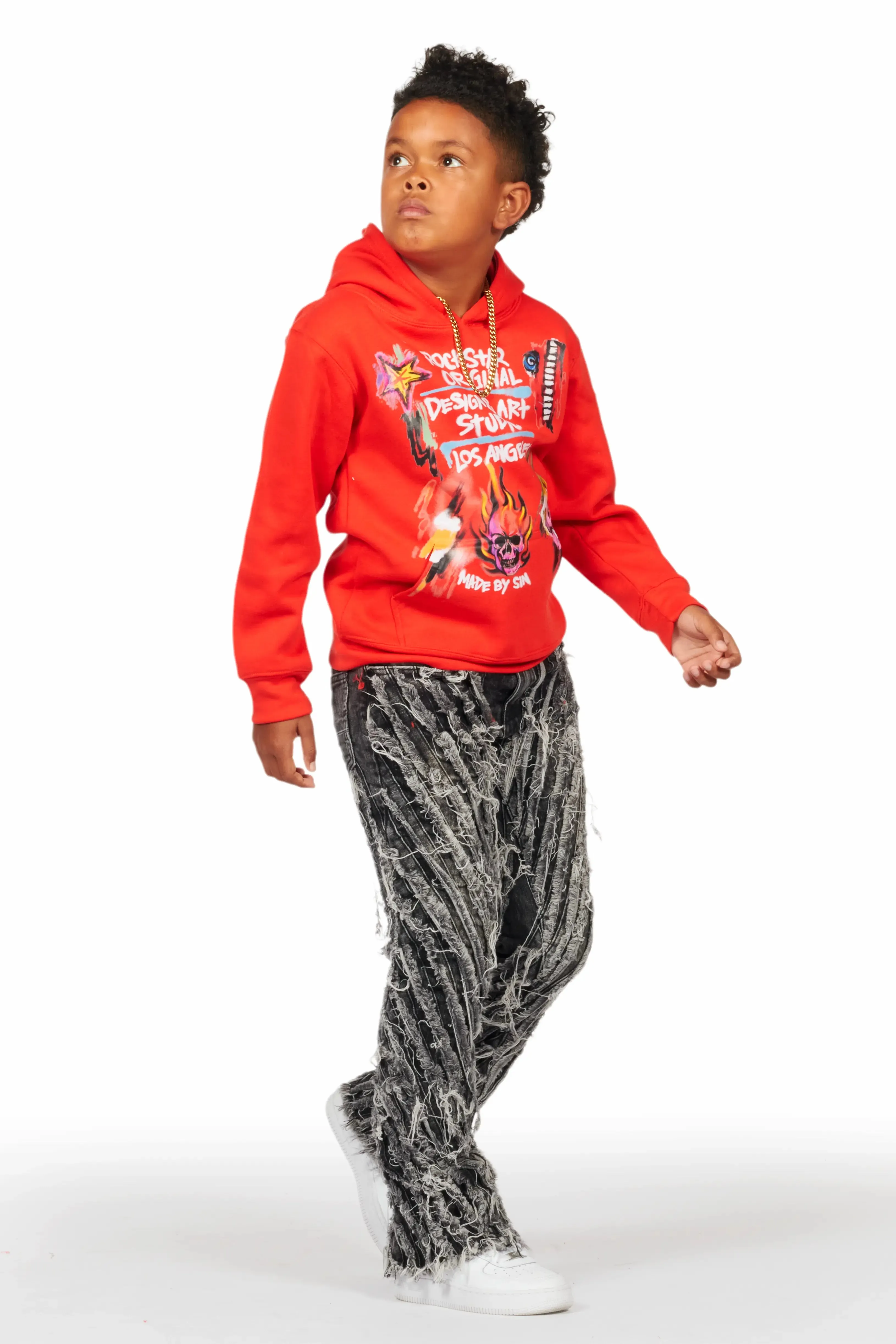 Boys Figg Dark Grey Stacked Flare Jean sold by Rockstar Original product image thumbnail 5