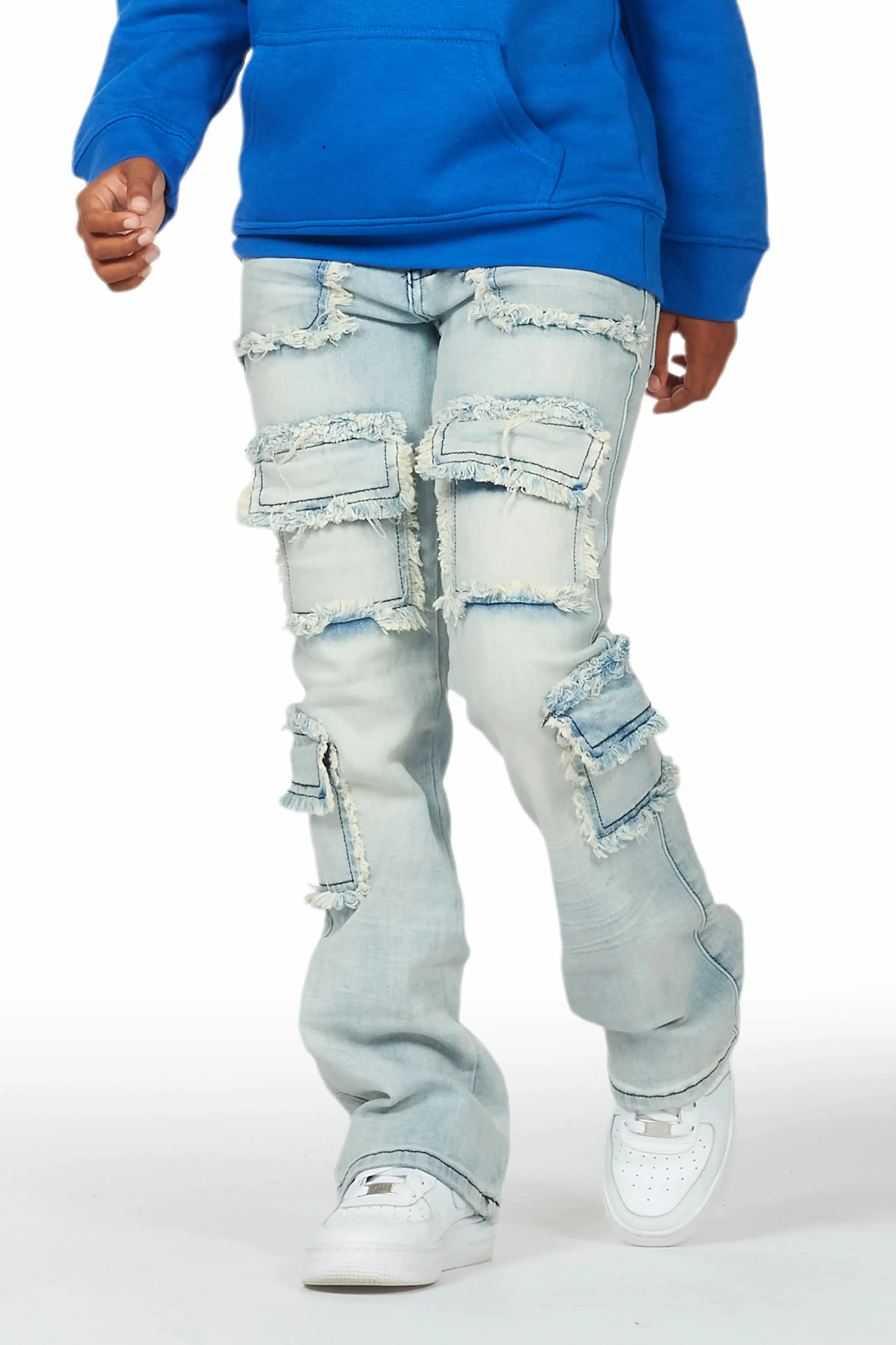 Boys Adril Blue Skinny Fit Cargo Jean sold by Rockstar Original
