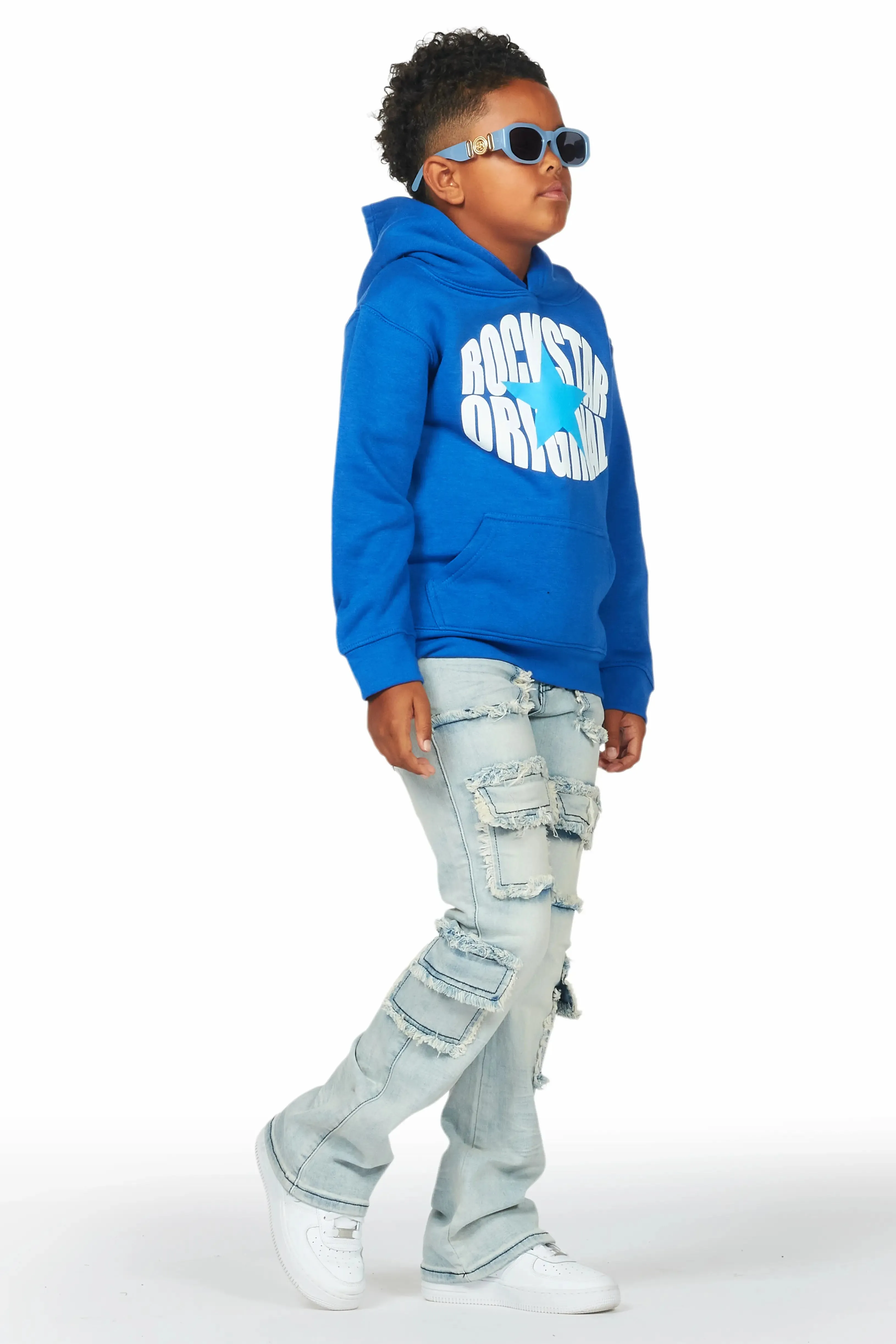 Boys Adril Blue Skinny Fit Cargo Jean sold by Rockstar Original product image thumbnail 4