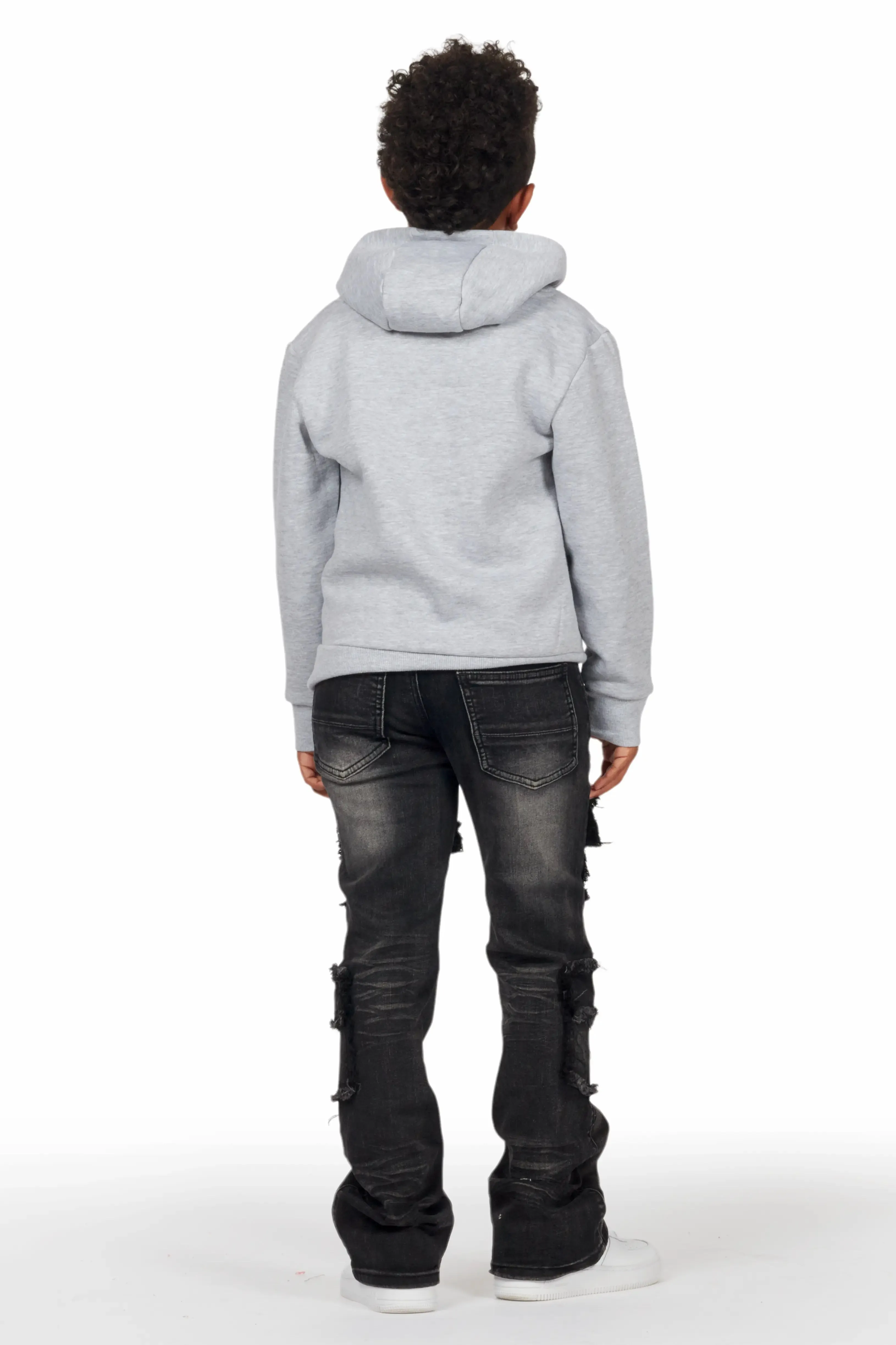 Boys Tyrell Dark Grey Skinny Fit Cargo Jean sold by Rockstar Original product image thumbnail 4