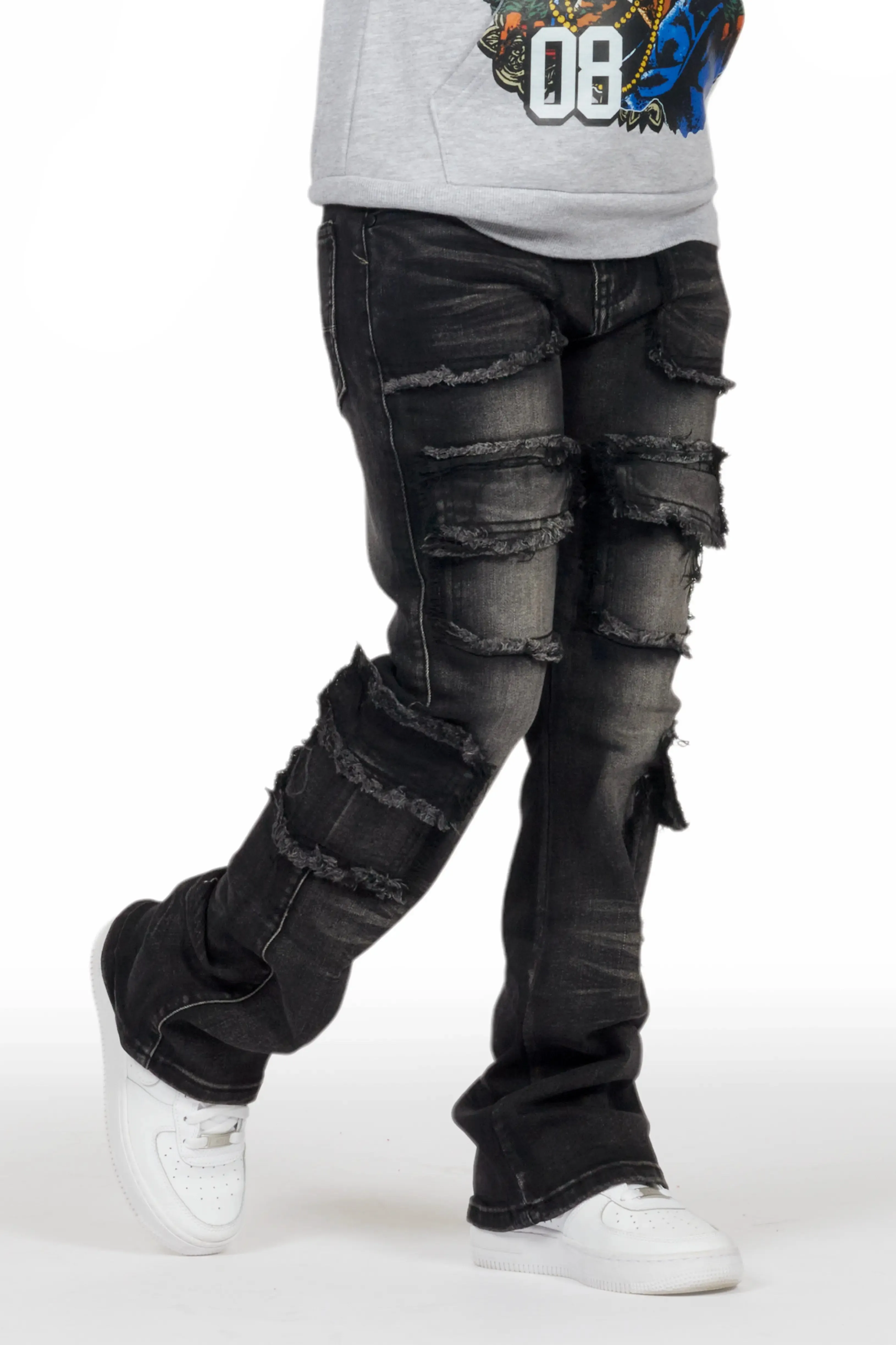 Boys Tyrell Dark Grey Skinny Fit Cargo Jean sold by Rockstar Original