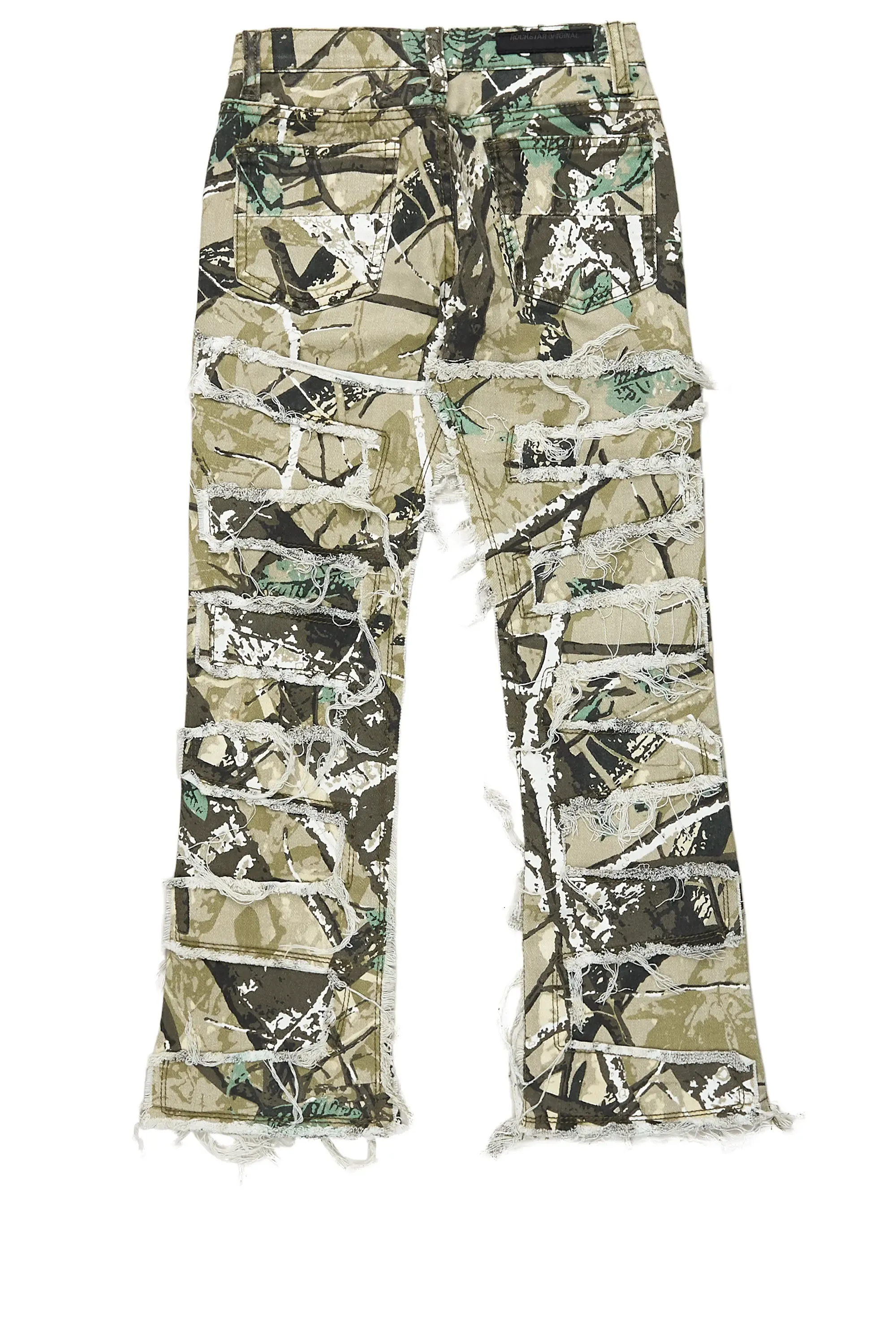 Girls Zariyah Tree Camo Stacked Flare Jean sold by Rockstar Original product image thumbnail 3