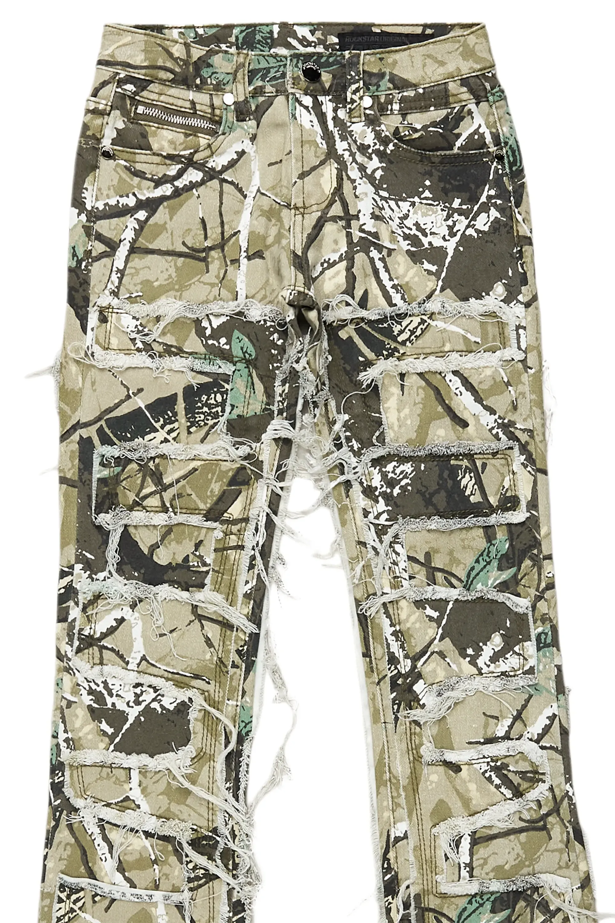Girls Zariyah Tree Camo Stacked Flare Jean sold by Rockstar Original product image thumbnail 2