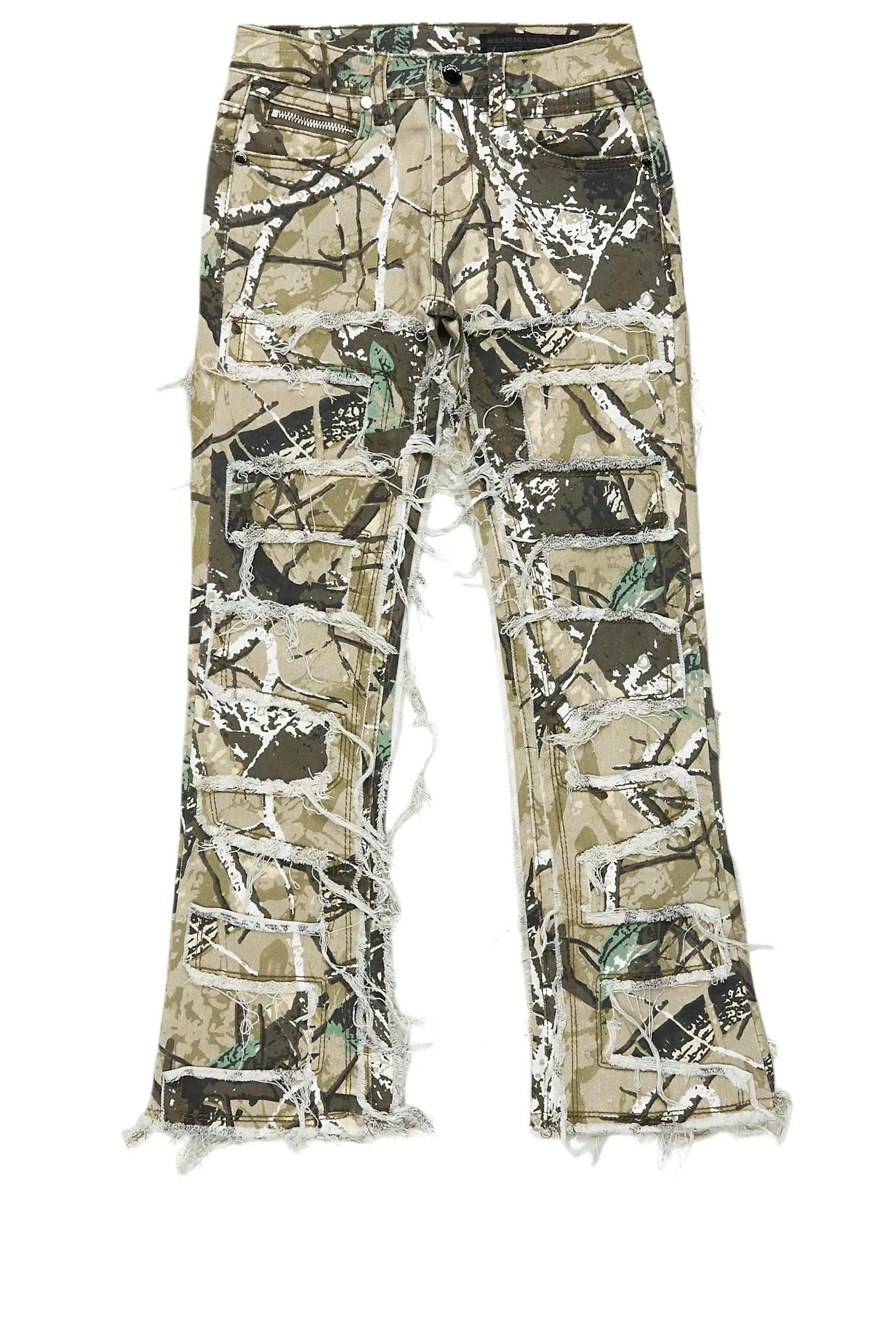 Girls Zariyah Tree Camo Stacked Flare Jean sold by Rockstar Original