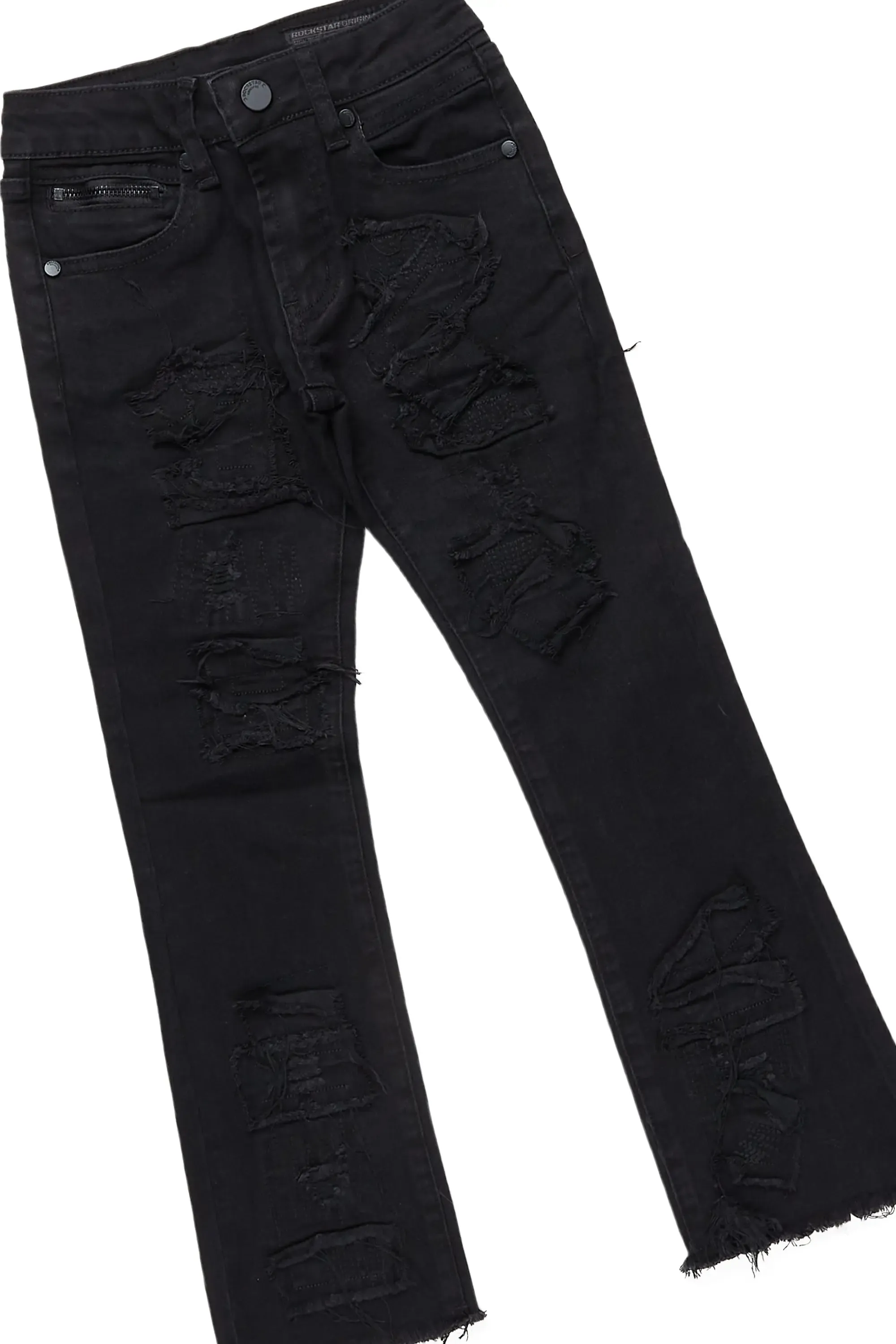 Boys Miro Black/Grey Hoodie/Stacked Flare Jean Set sold by Rockstar Original product image thumbnail 3