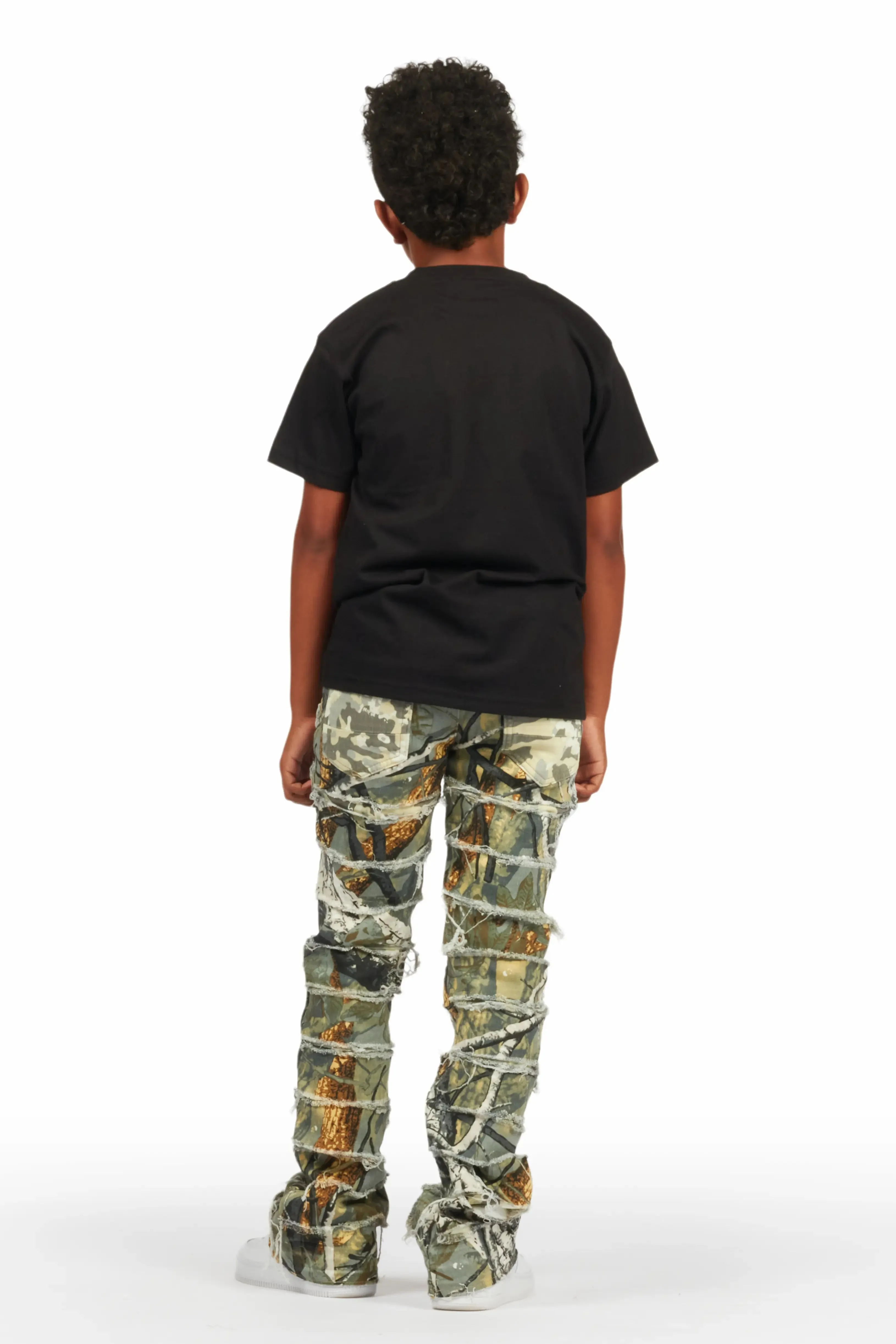 Boys Semaj Tree Camo T-Shirt/Stacked Flare Jean Set sold by Rockstar Original product image thumbnail 4