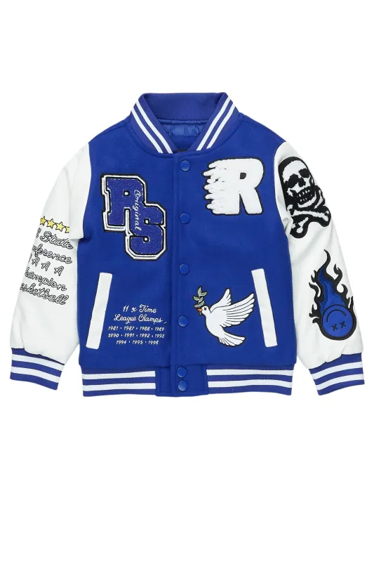 Boys Leaner Royal Blue Bomber Jacket made by Rockstar Original