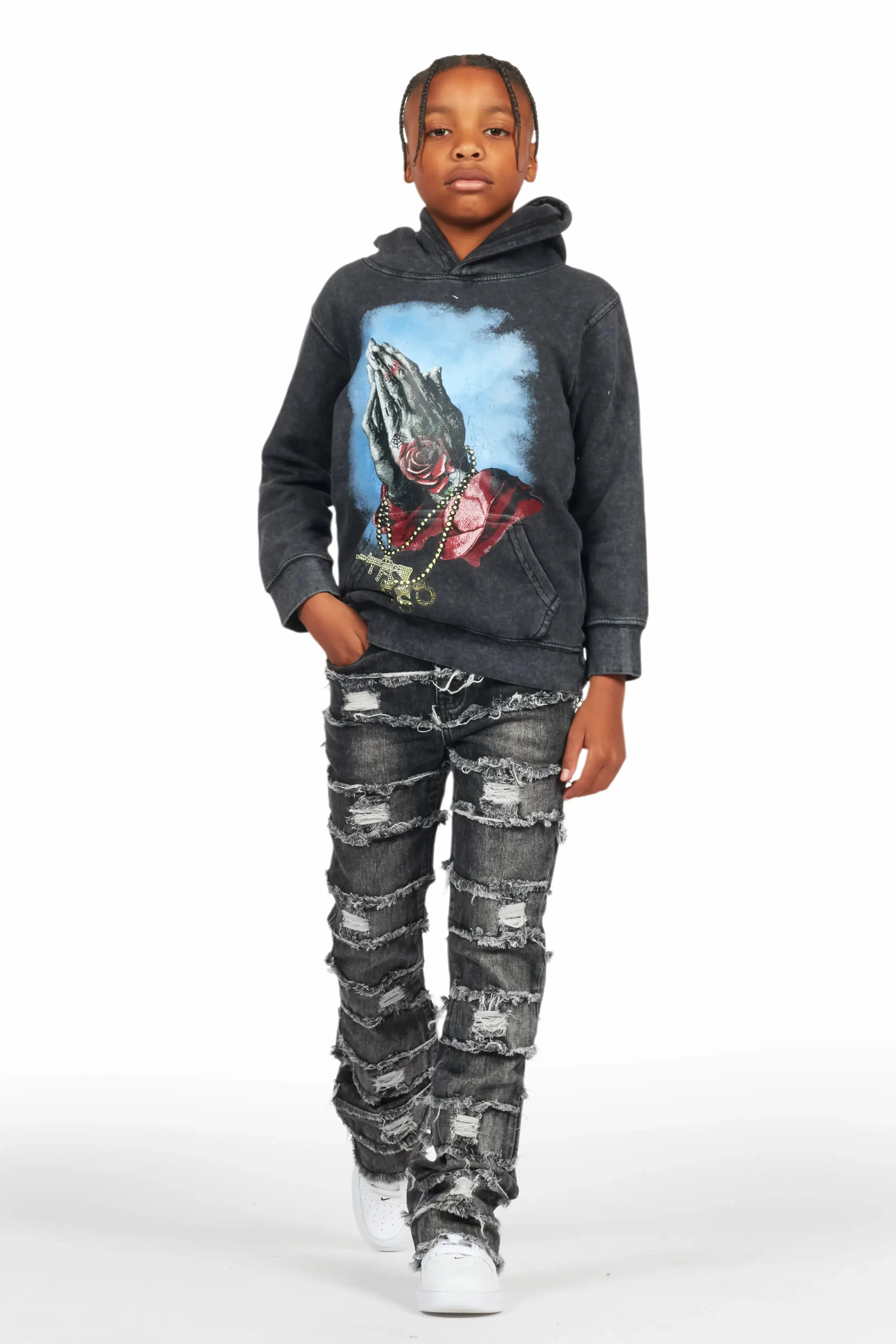 Boys Sten Black Stacked Flare Jean sold by Rockstar Original product image thumbnail 3
