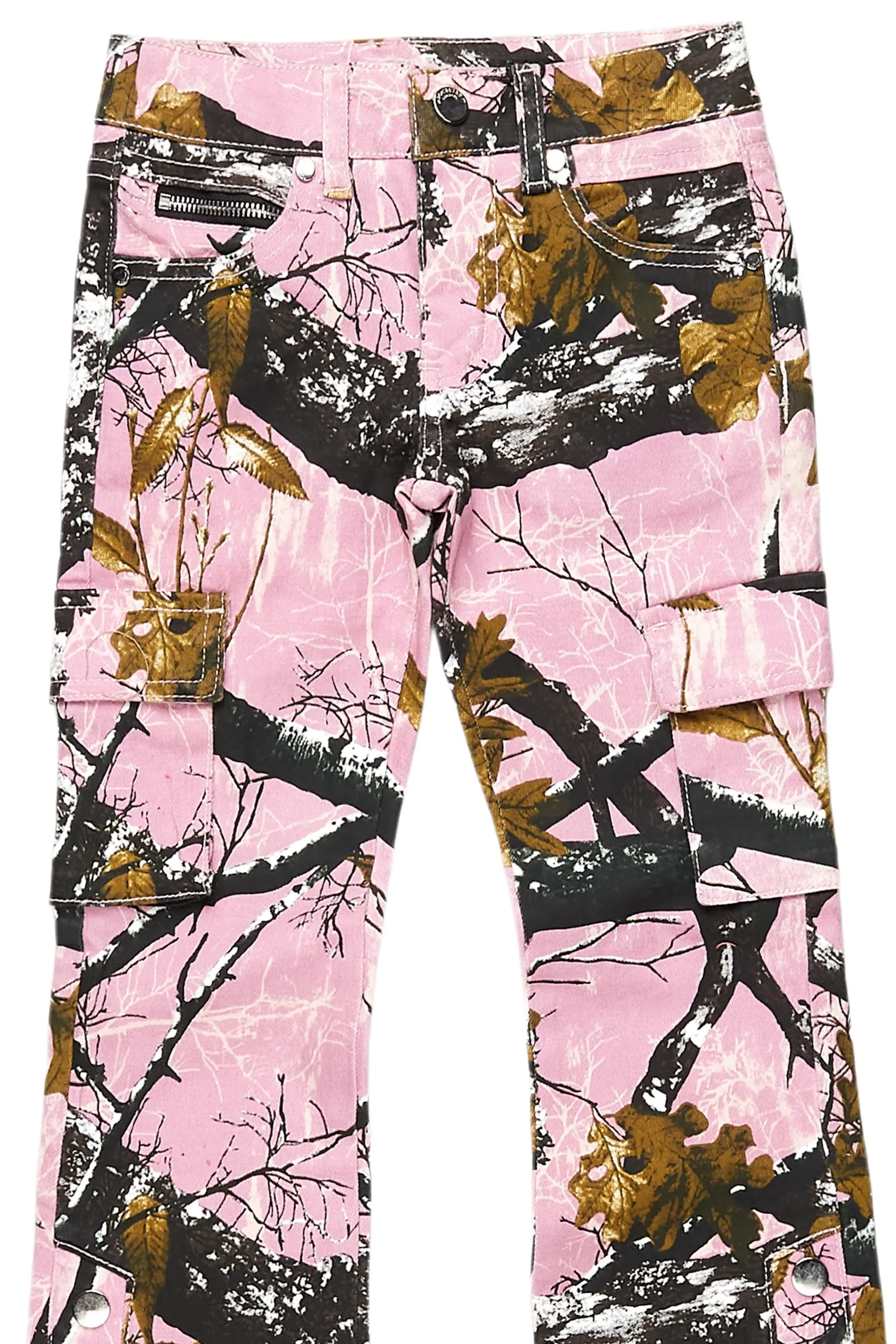 Girls Waapa Pink Tree Camo Stacked Flare Cargo Jean sold by Rockstar Original product image thumbnail 2