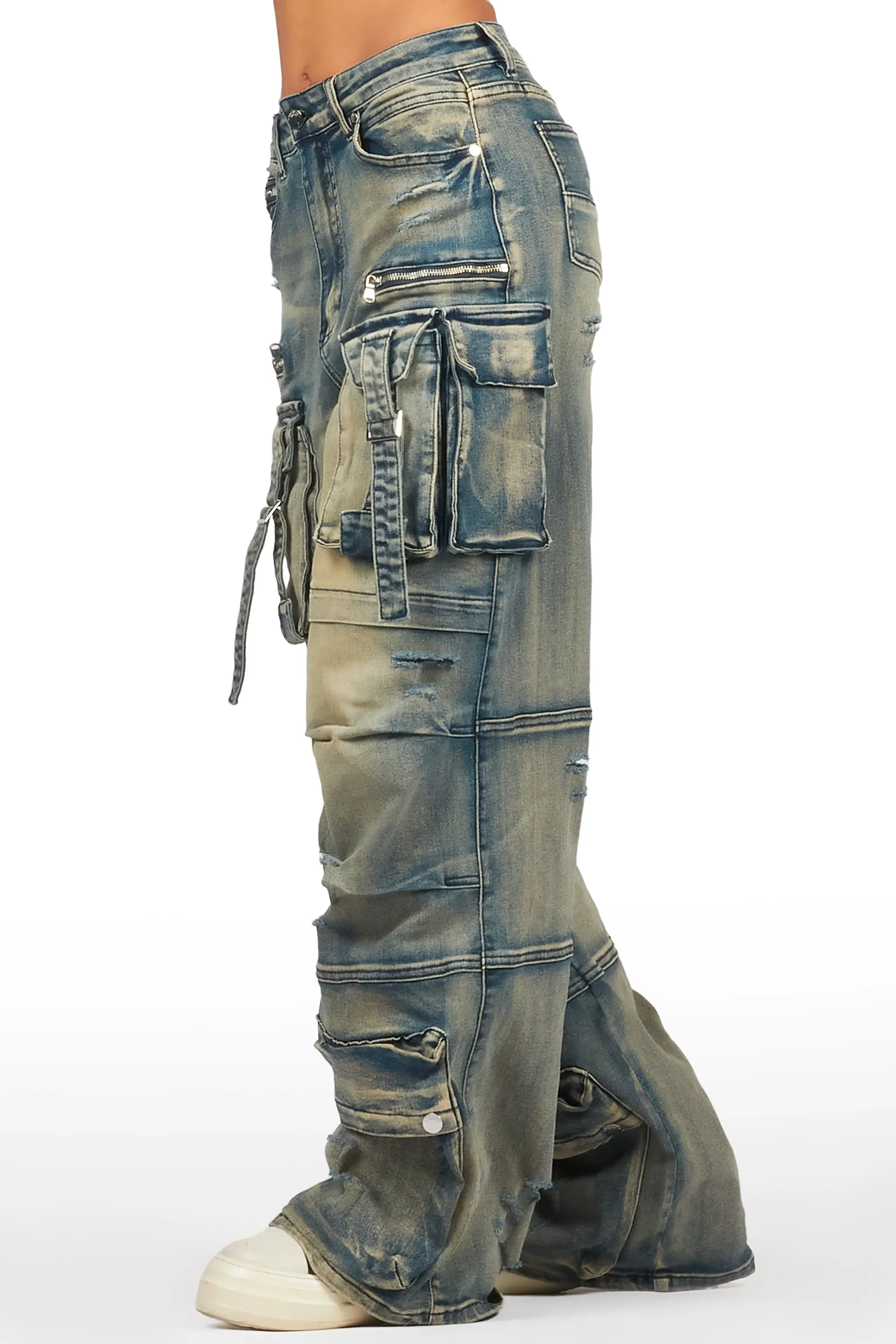 Tarella Tinted Dark Wash Wide Leg Jean sold by Rockstar Original product image thumbnail 5