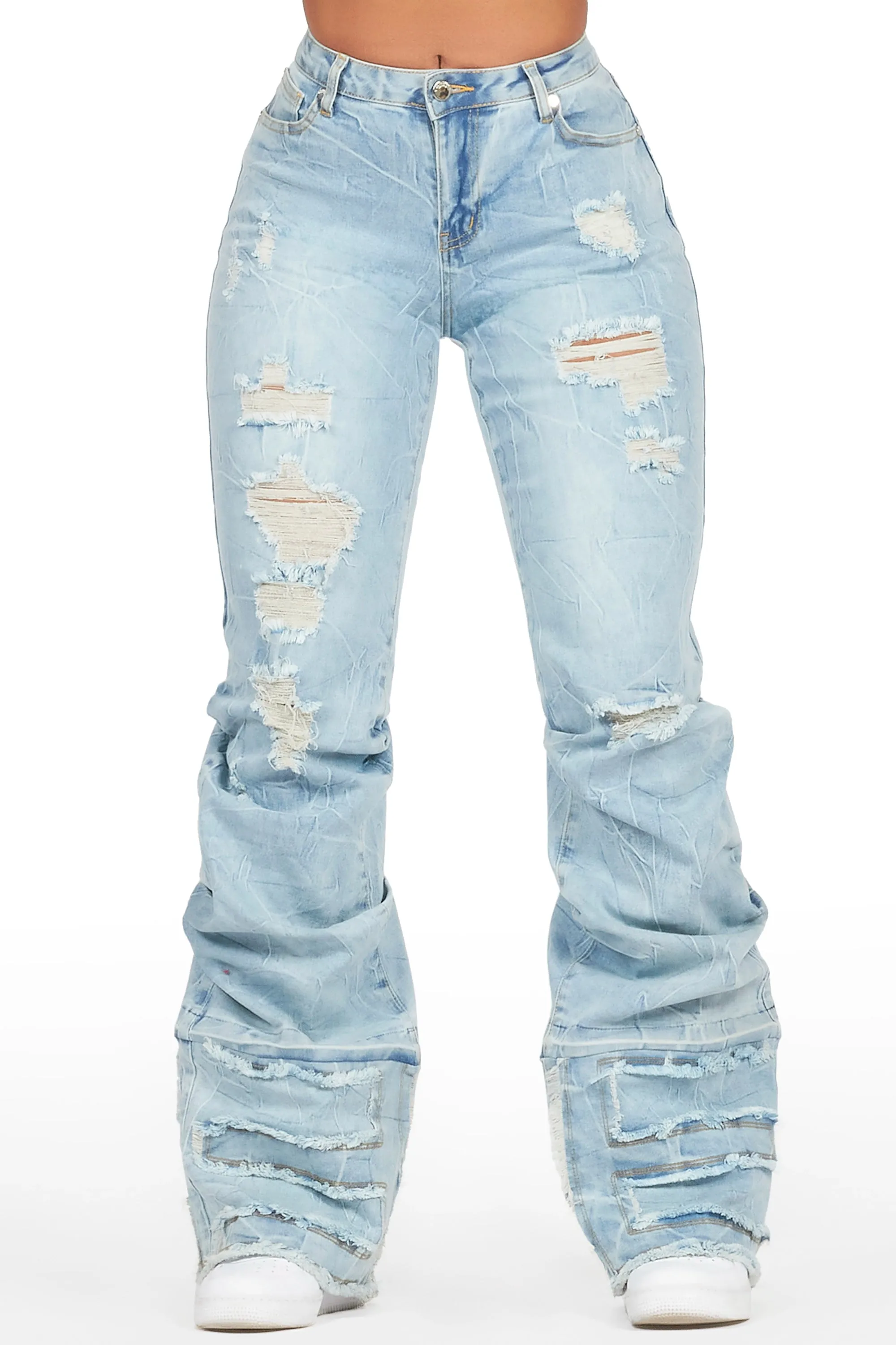 Karan Light Wash Baggy Stacked Jean sold by Rockstar Original