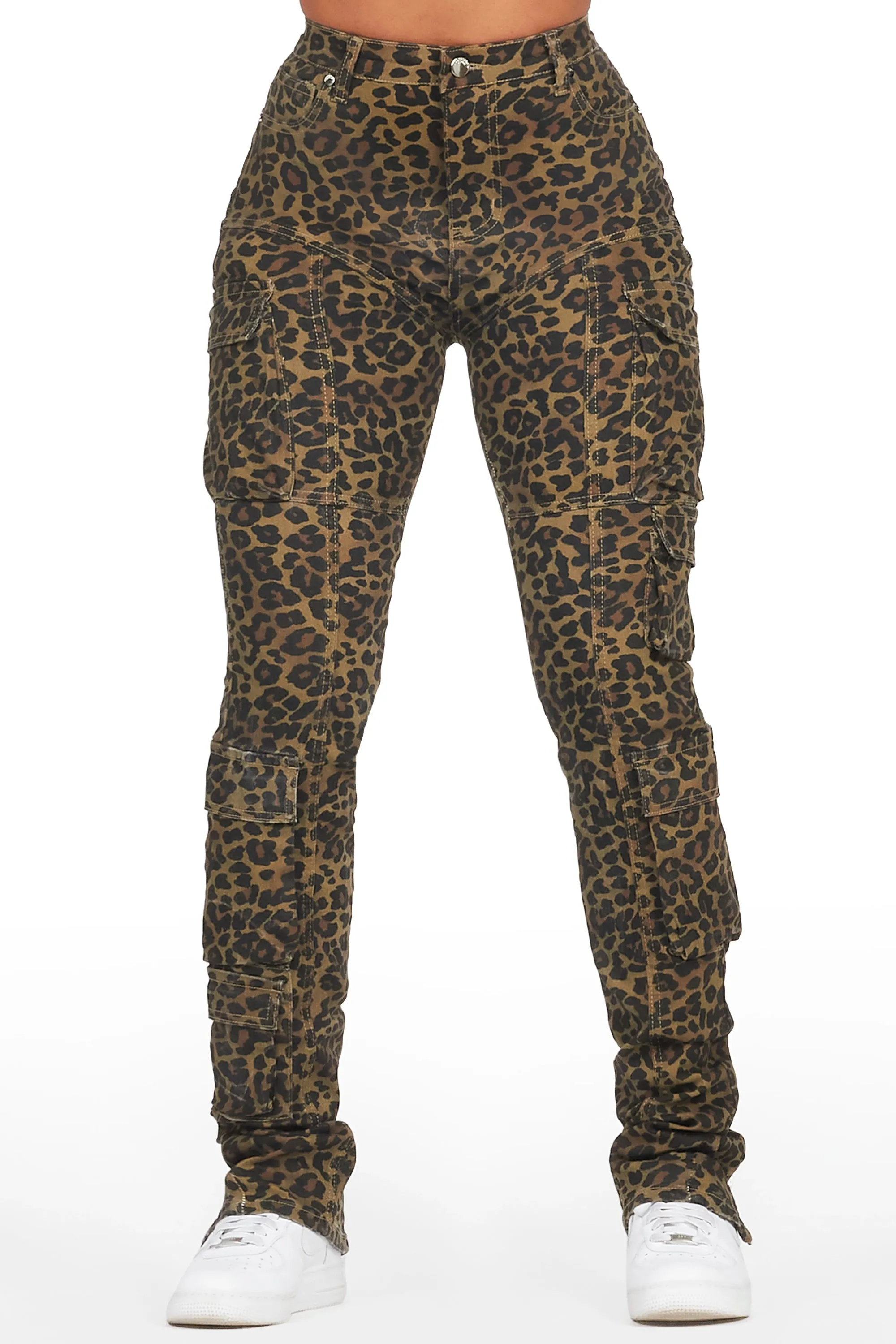 Jaylin Cheetah Skinny Stacked Jean sold by Rockstar Original