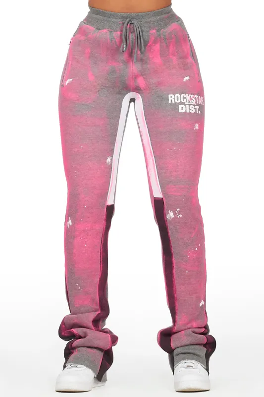 Tanisha Heather Grey Stacked Flare Pant sold by Rockstar Original
