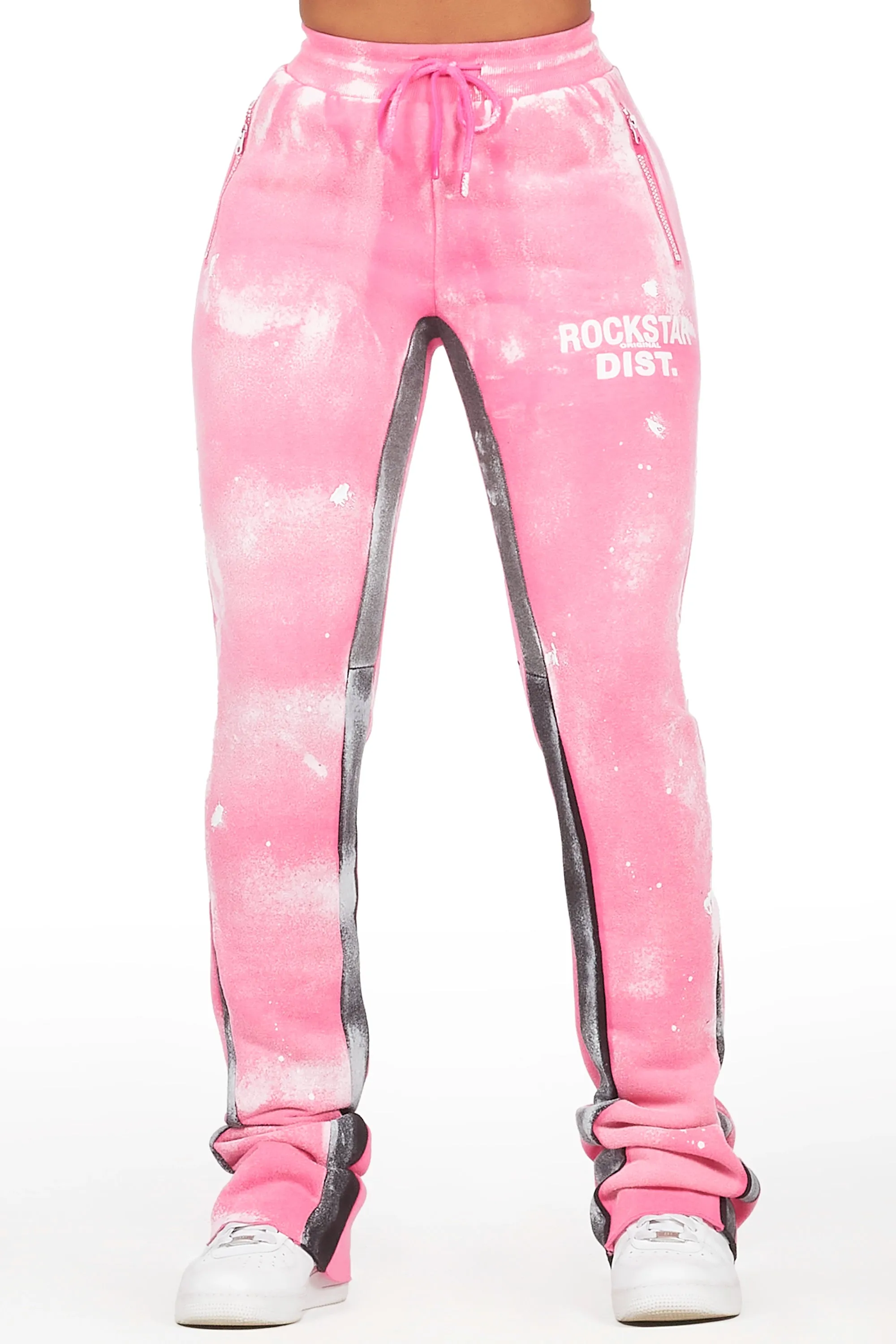 Tanisha Hot Pink Stacked Flare Pant sold by Rockstar Original