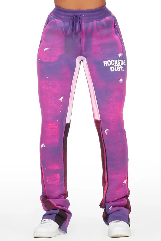 Tanisha Purple Stacked Flare Pant sold by Rockstar Original