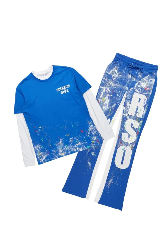 Aliyas White/Royal Double Layer T-Shirt/Baggy Pant Set sold by Rockstar Original
