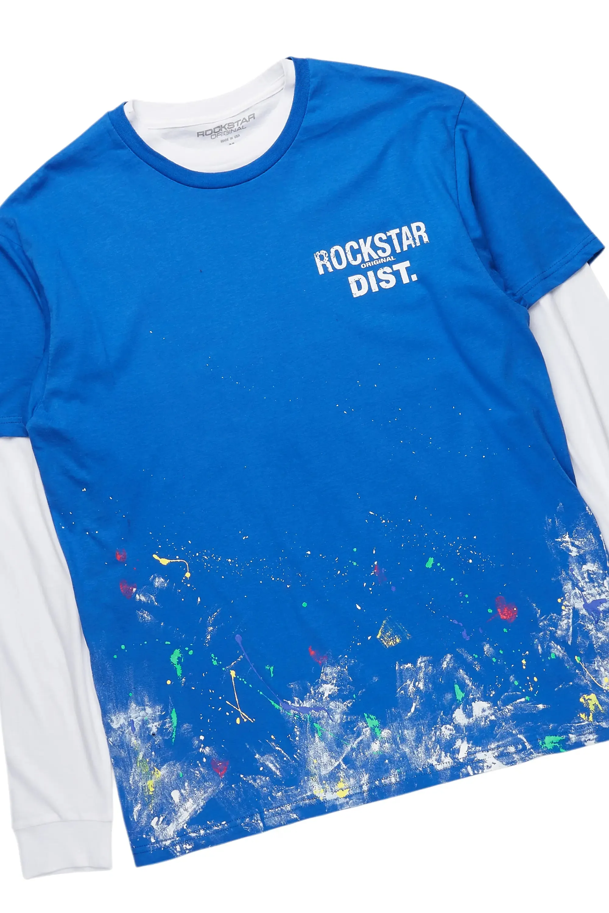 Aliyas White/Royal Double Layer T-Shirt/Baggy Pant Set sold by Rockstar Original product image thumbnail 2