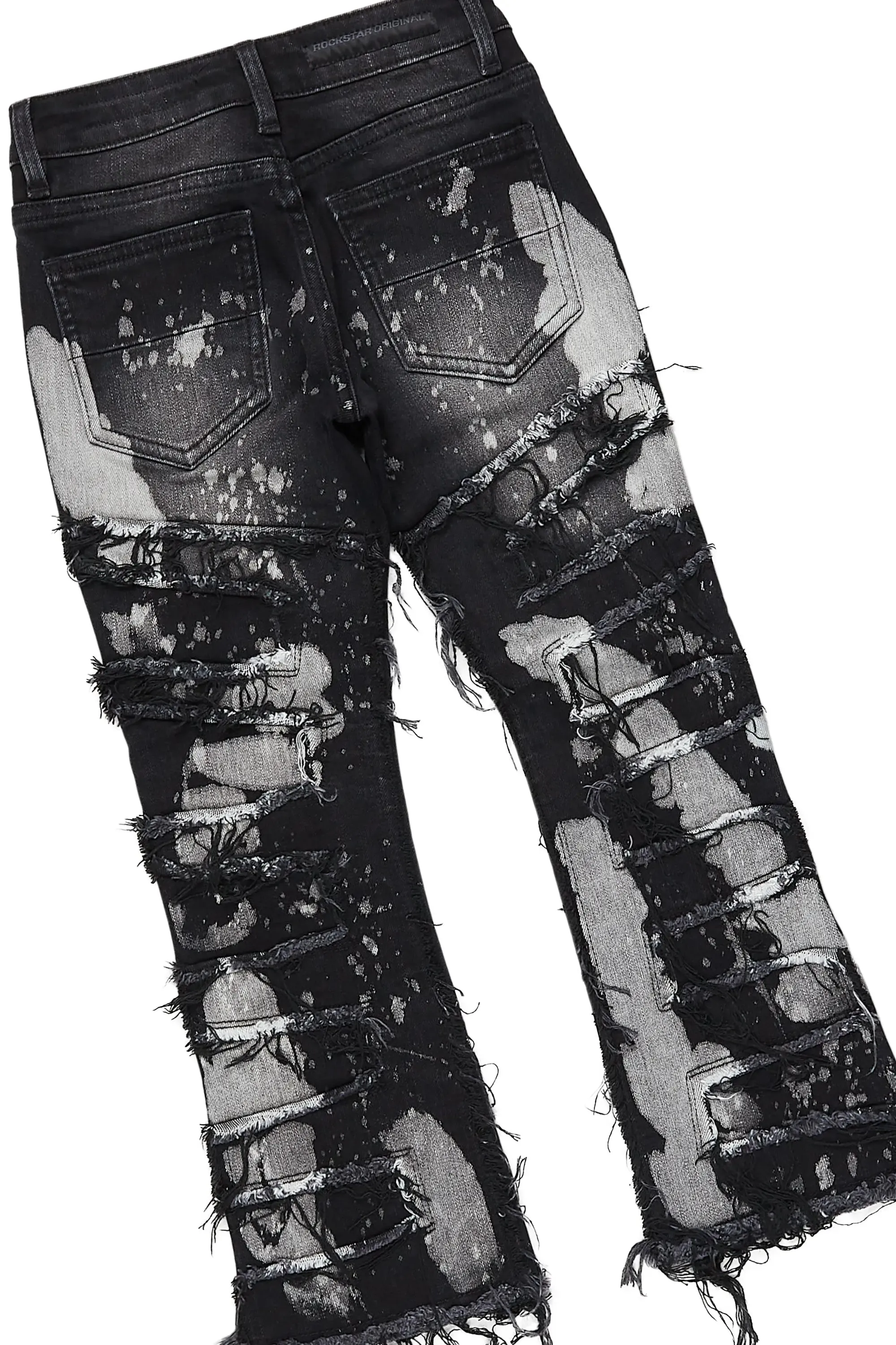 Boys Smitty Light Grey Hoodie/Stacked Flare Jean Set sold by Rockstar Original product image thumbnail 4