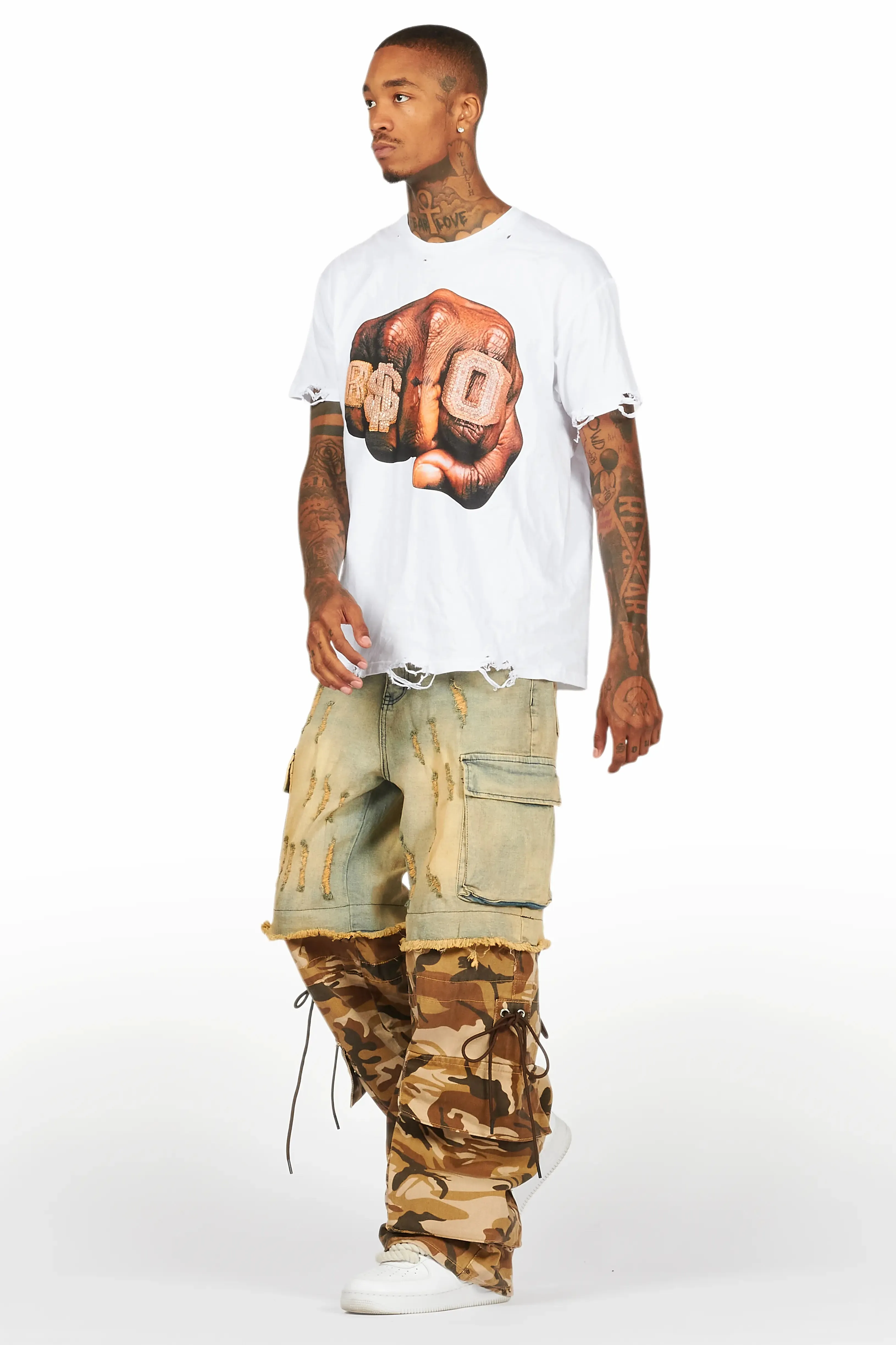 Janus White Oversized Graphic T-Shirt sold by Rockstar Original product image thumbnail 5