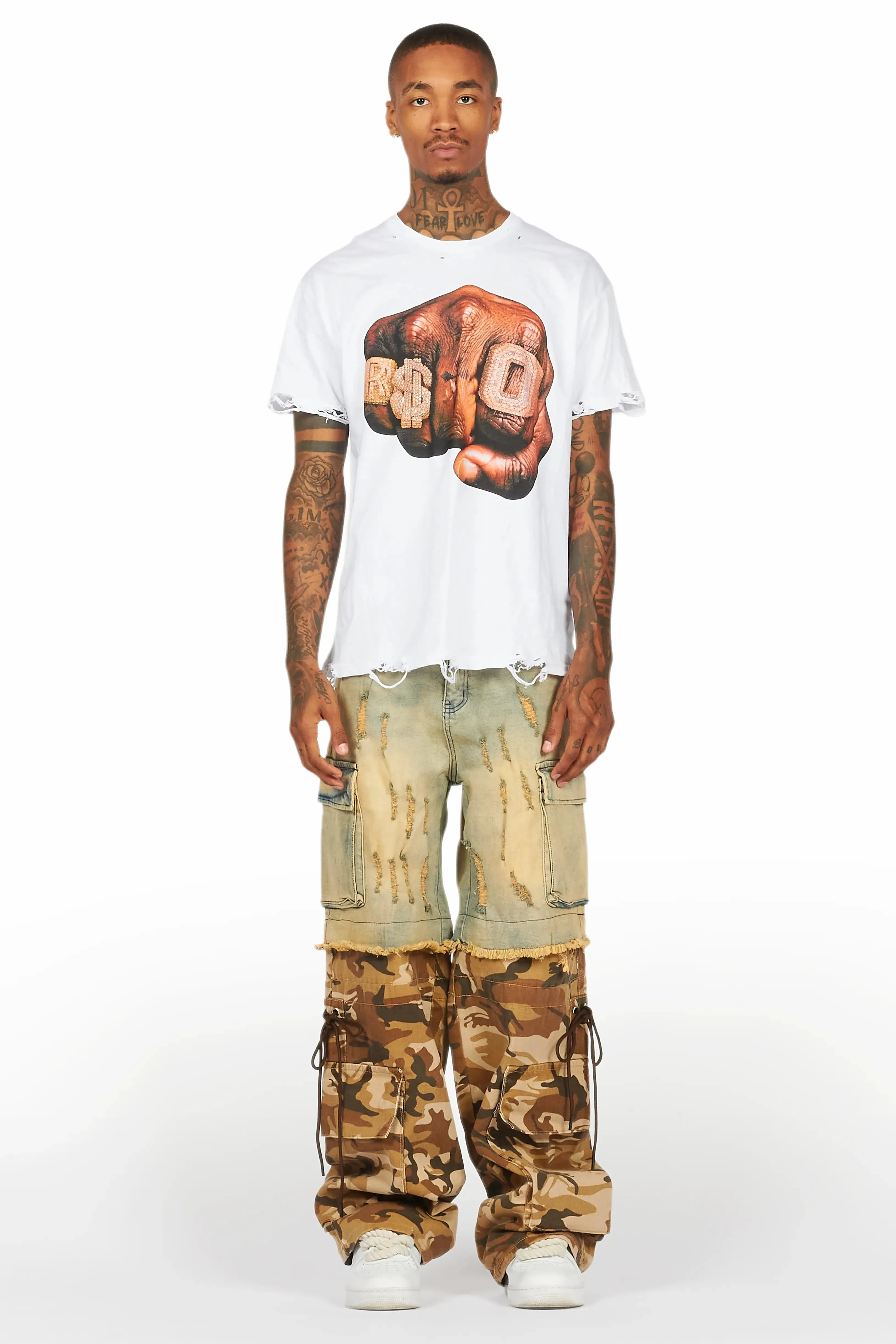 Janus White Oversized Graphic T-Shirt sold by Rockstar Original product image thumbnail 2