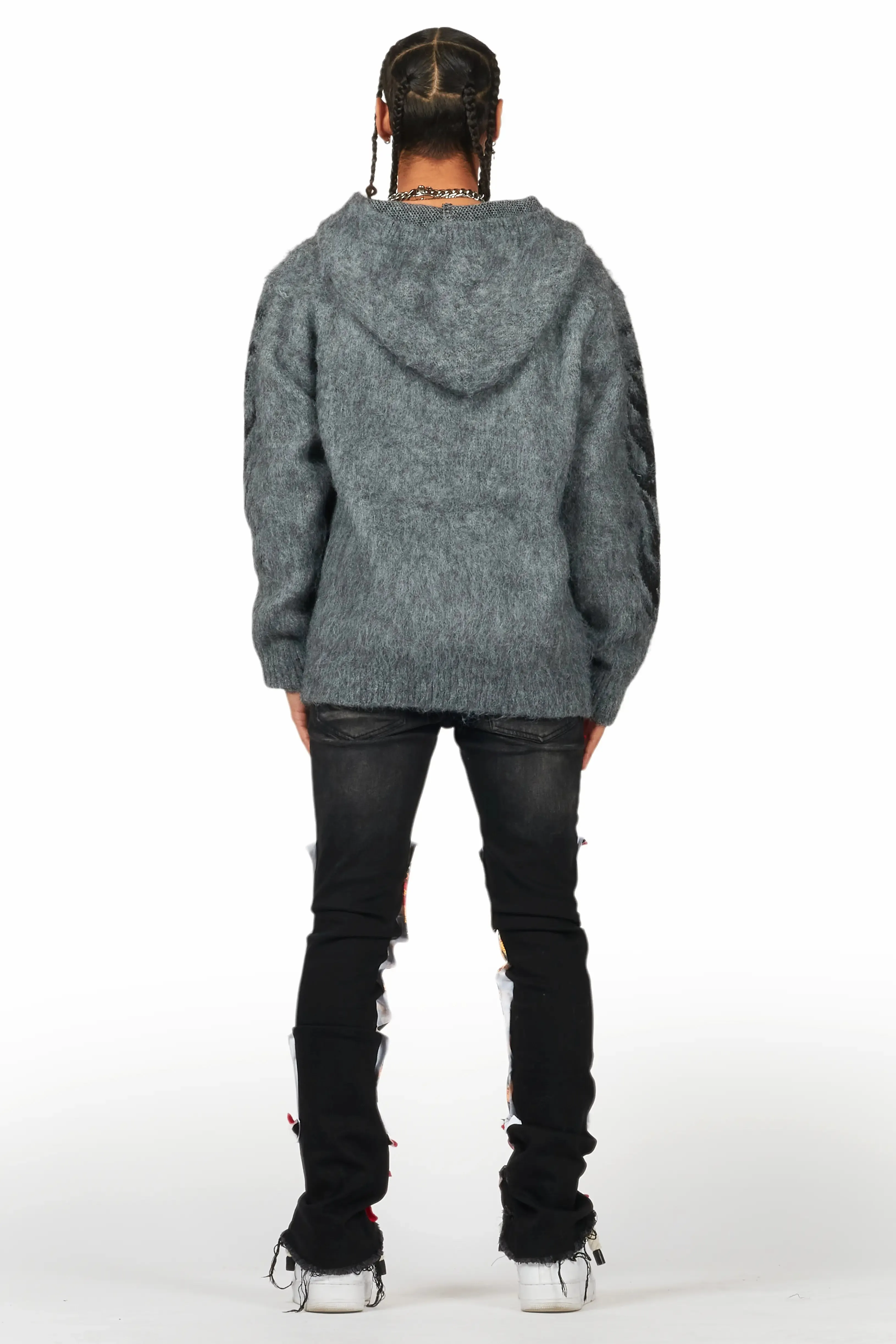 Savage Black/Red Patchwork Stacked Flare Jean sold by Rockstar Original product image thumbnail 5