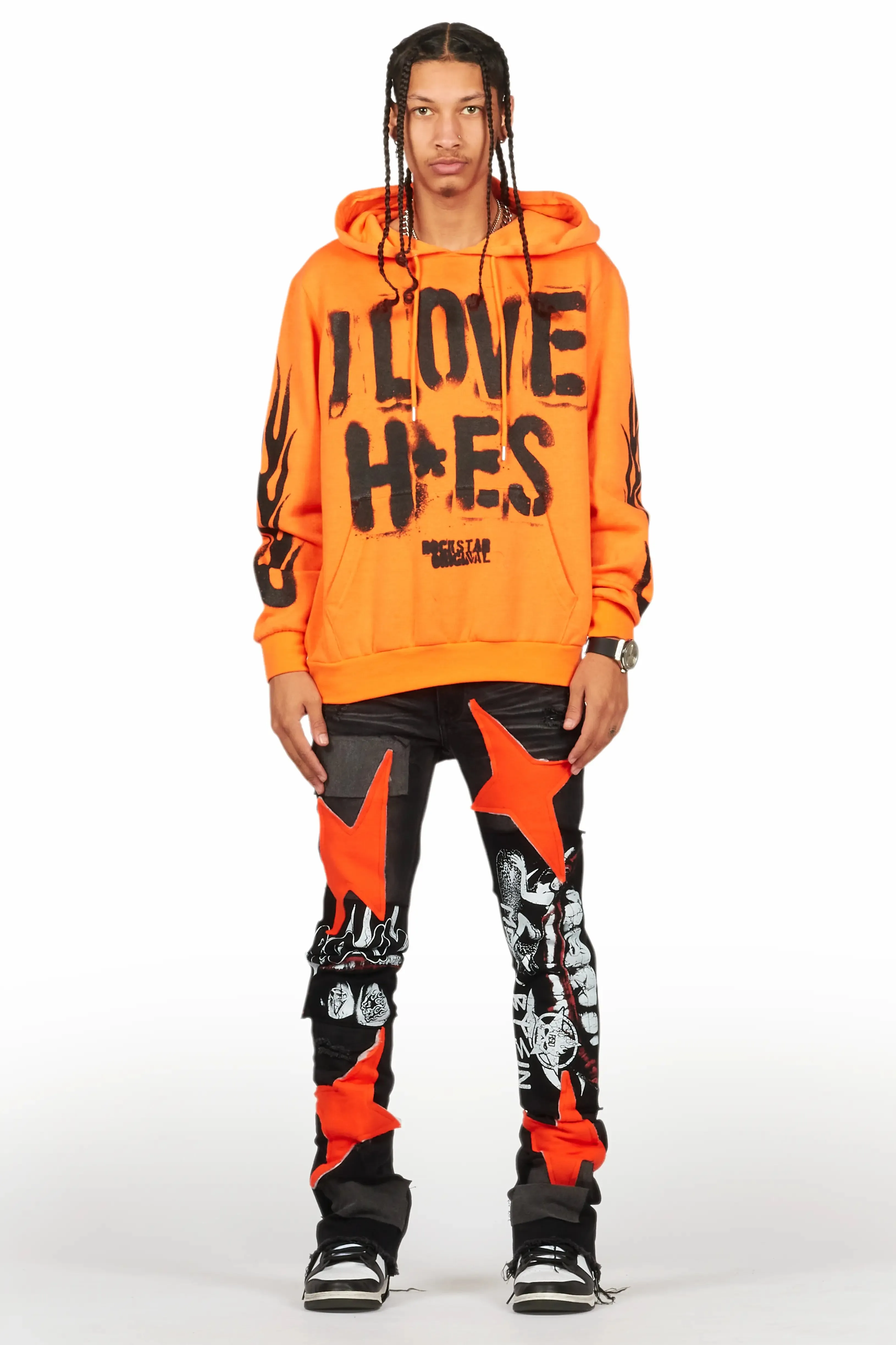 Vadim Black Patchwork Stacked Flare Jean sold by Rockstar Original product image thumbnail 3