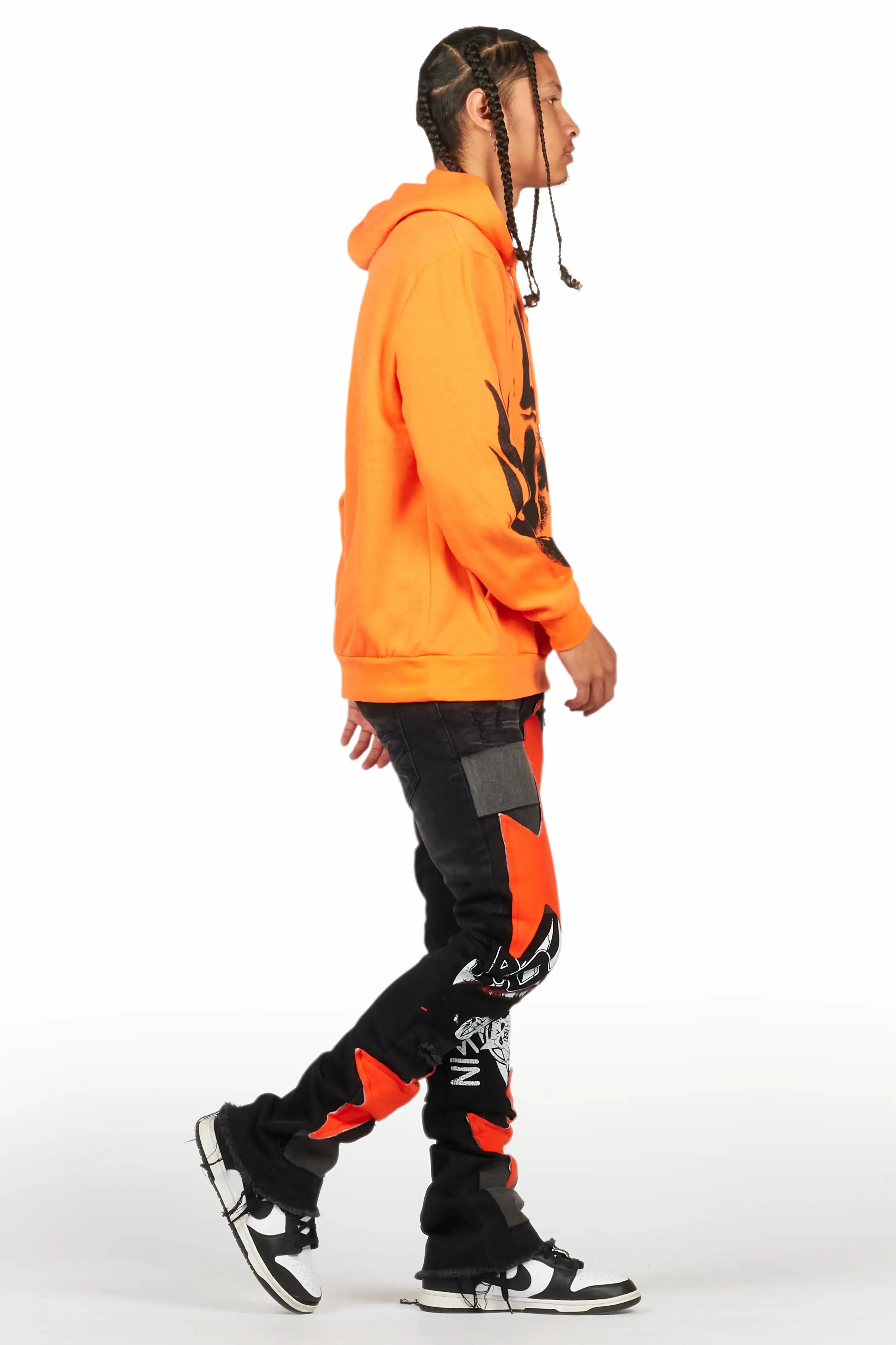 Vadim Black Patchwork Stacked Flare Jean sold by Rockstar Original product image thumbnail 4