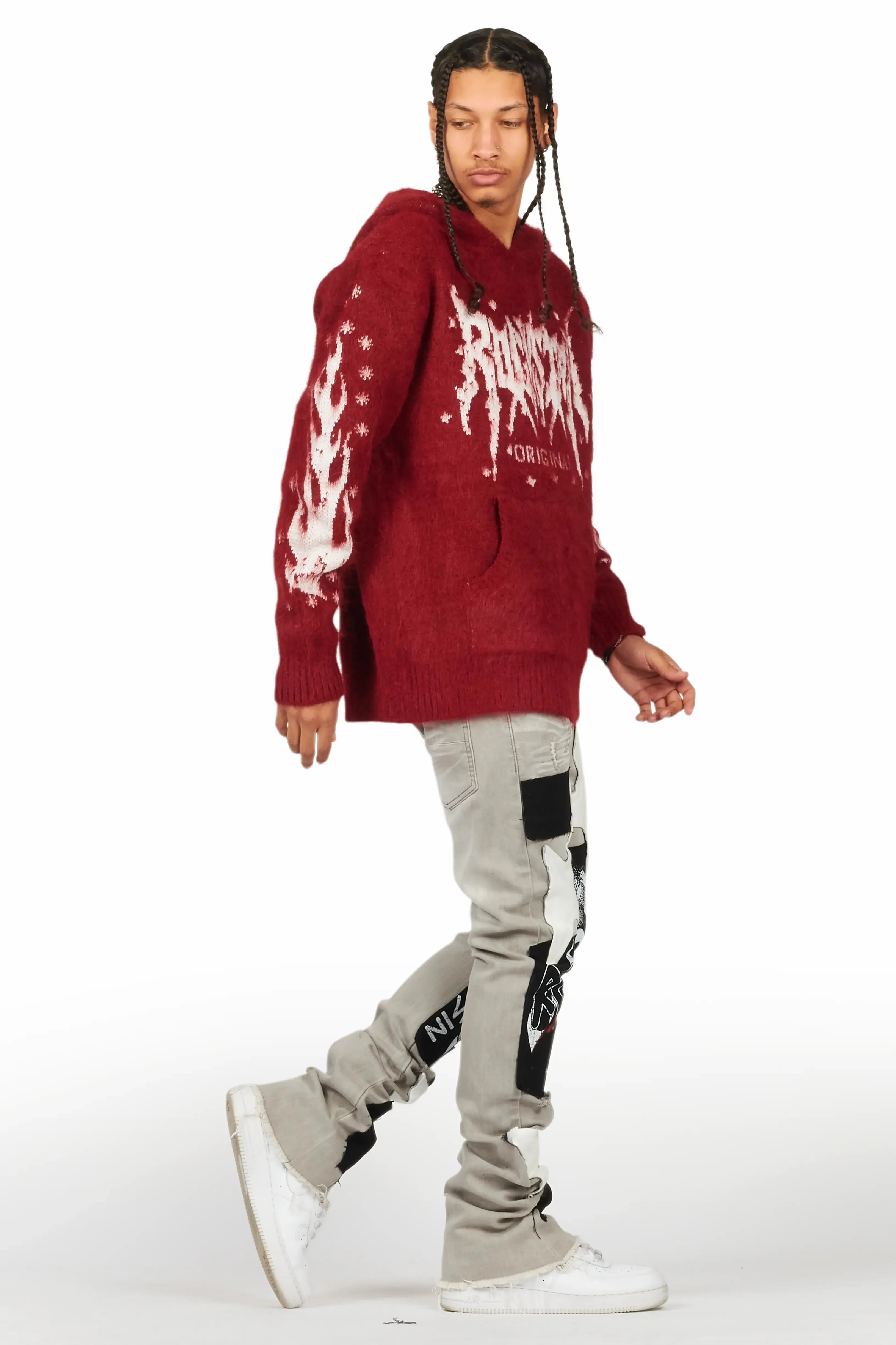 Vadim Grey Patchwork Stacked Flare Jean sold by Rockstar Original product image thumbnail 4