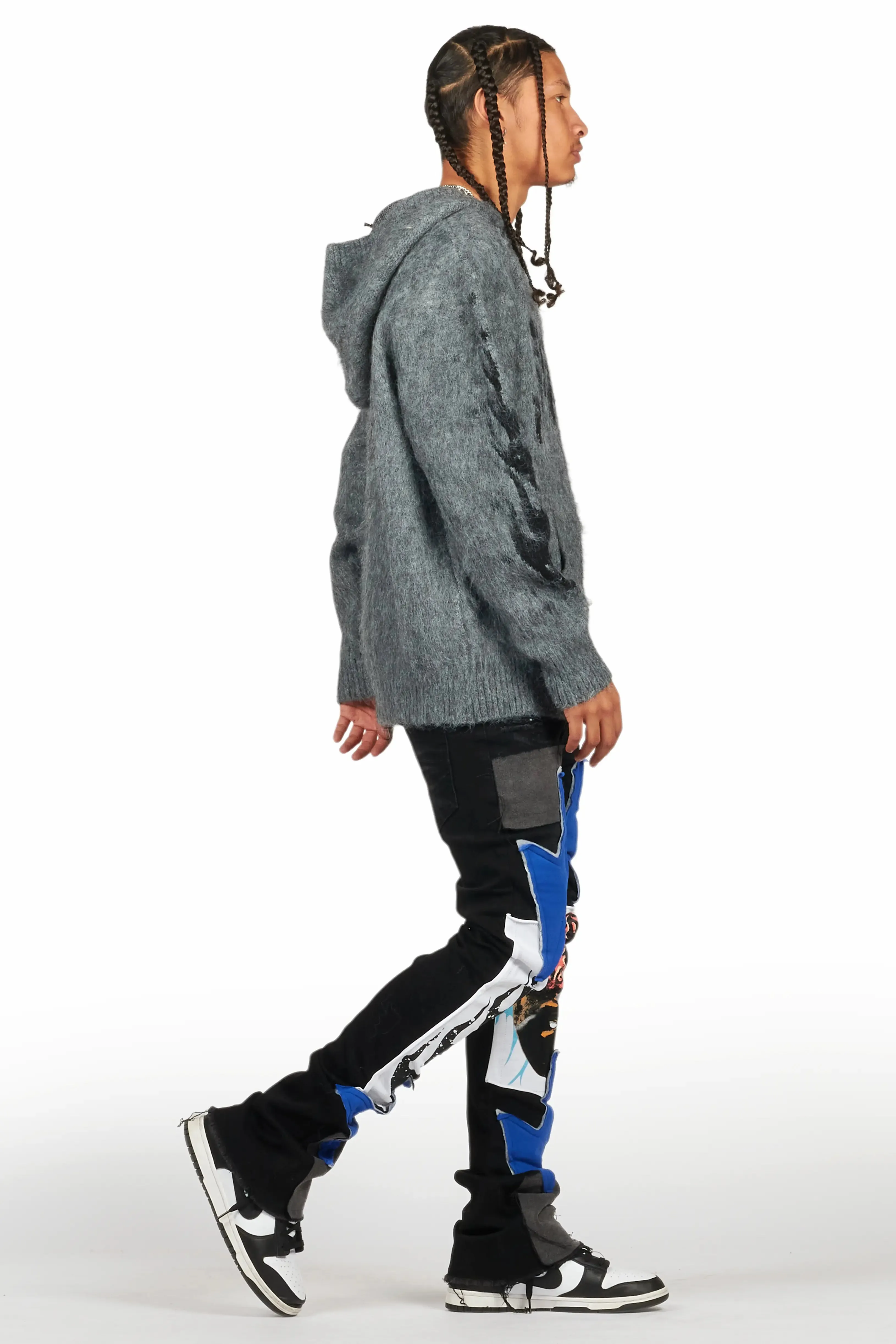 Edgar Jet Black Patchwork Stacked Flare Jean sold by Rockstar Original product image thumbnail 4